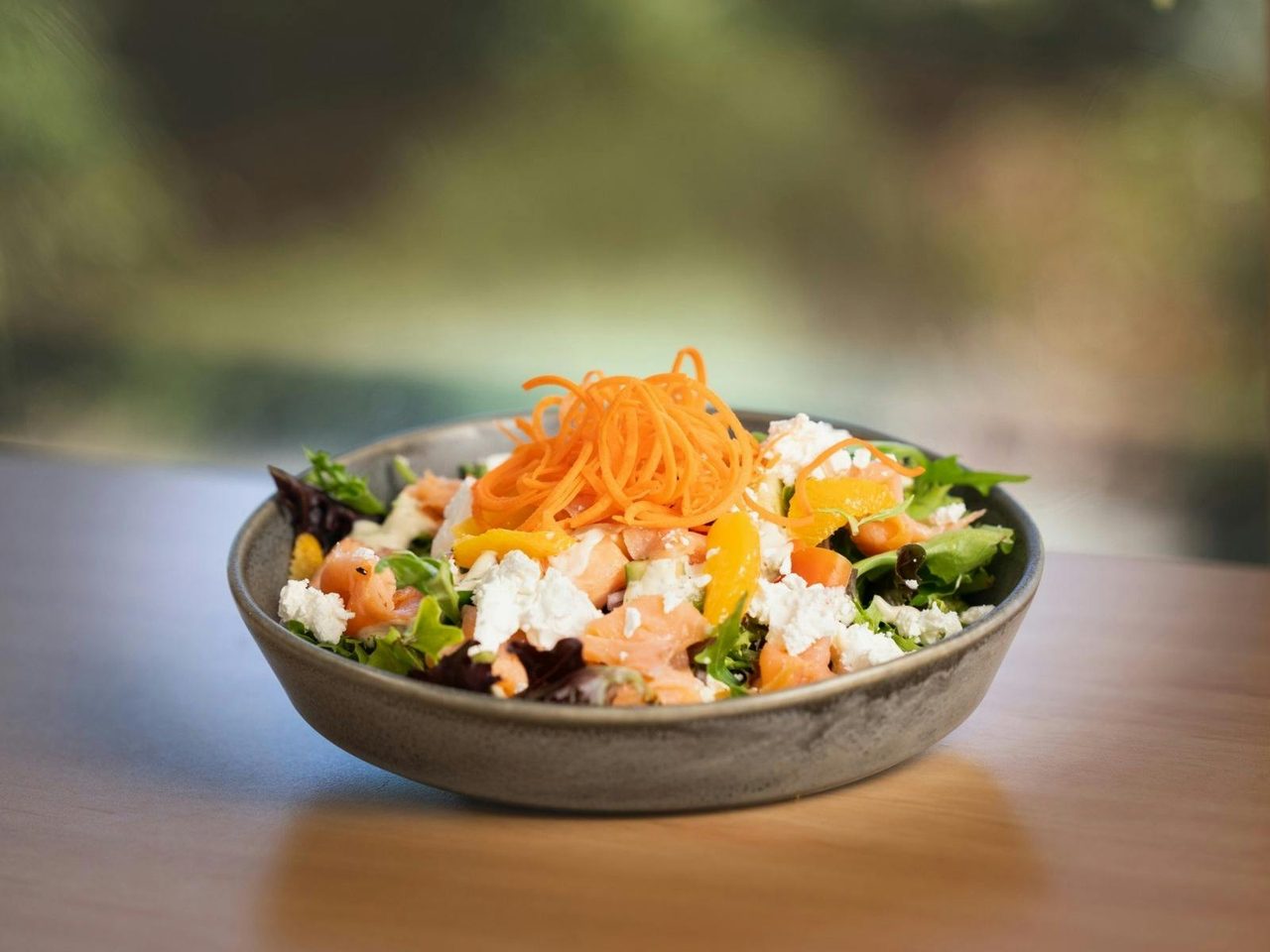 Smoked salmon and marinated fetta salad
