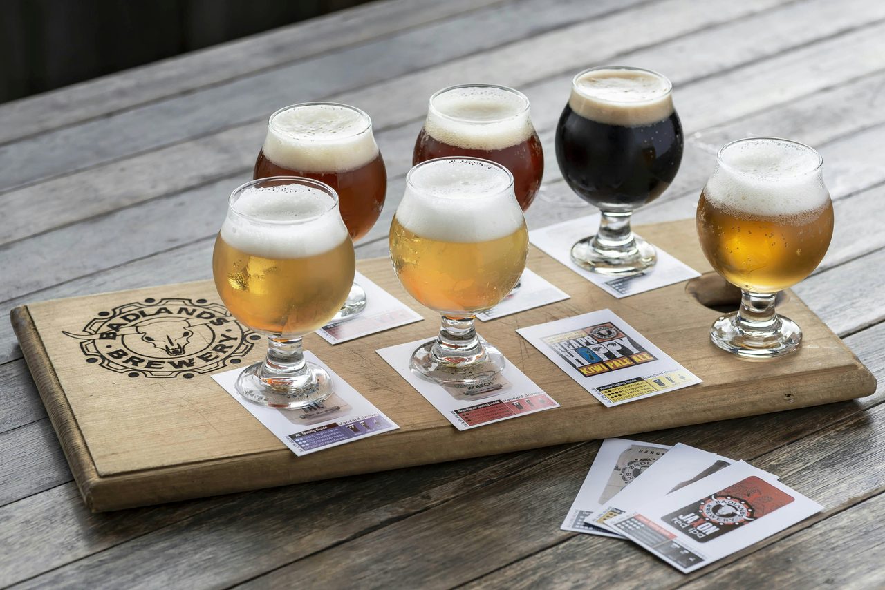 The full Badlands Brewery cellar door experience with 6 beers on tap & tasting paddles.