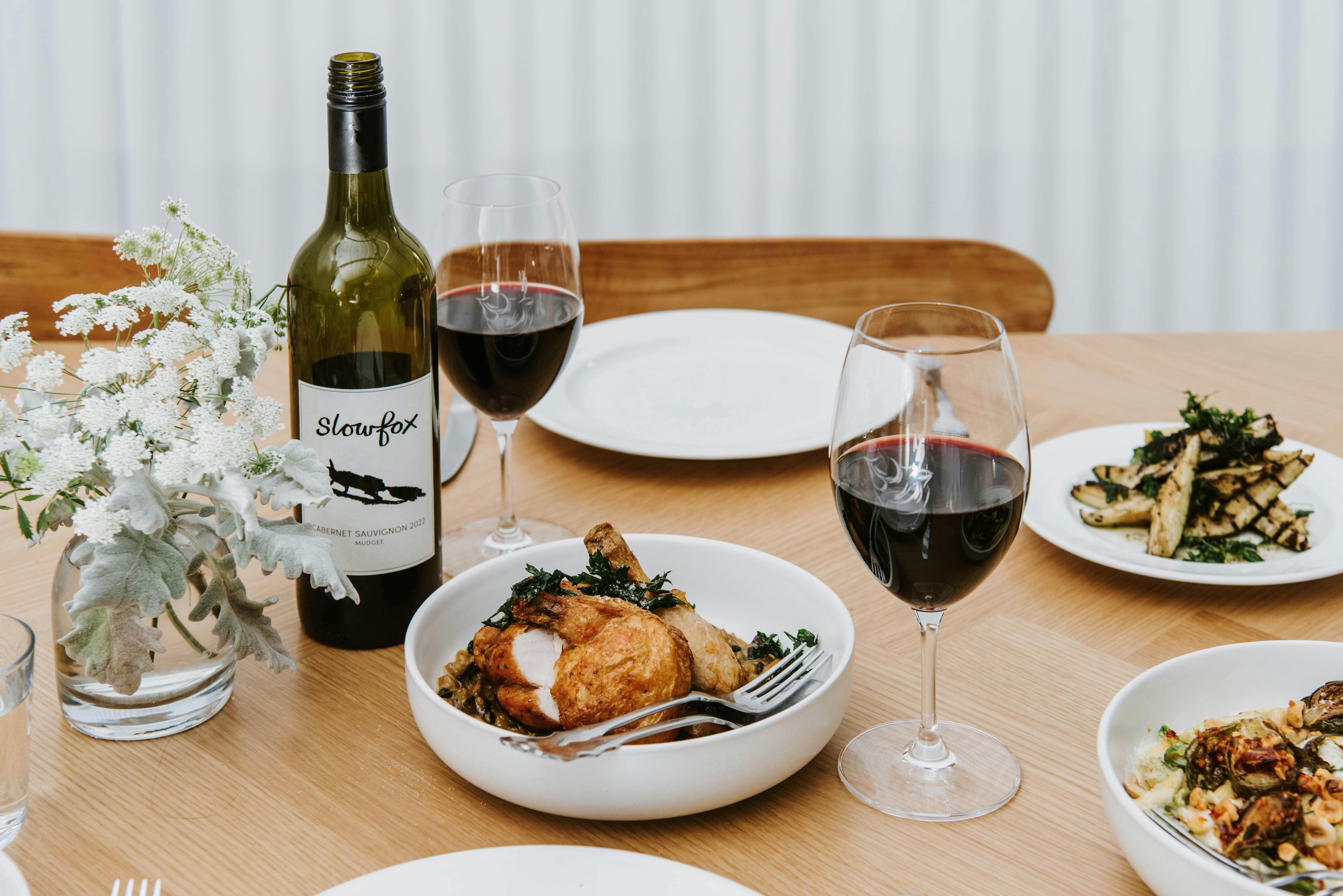 Tablescape of a range of dishes from The Barn