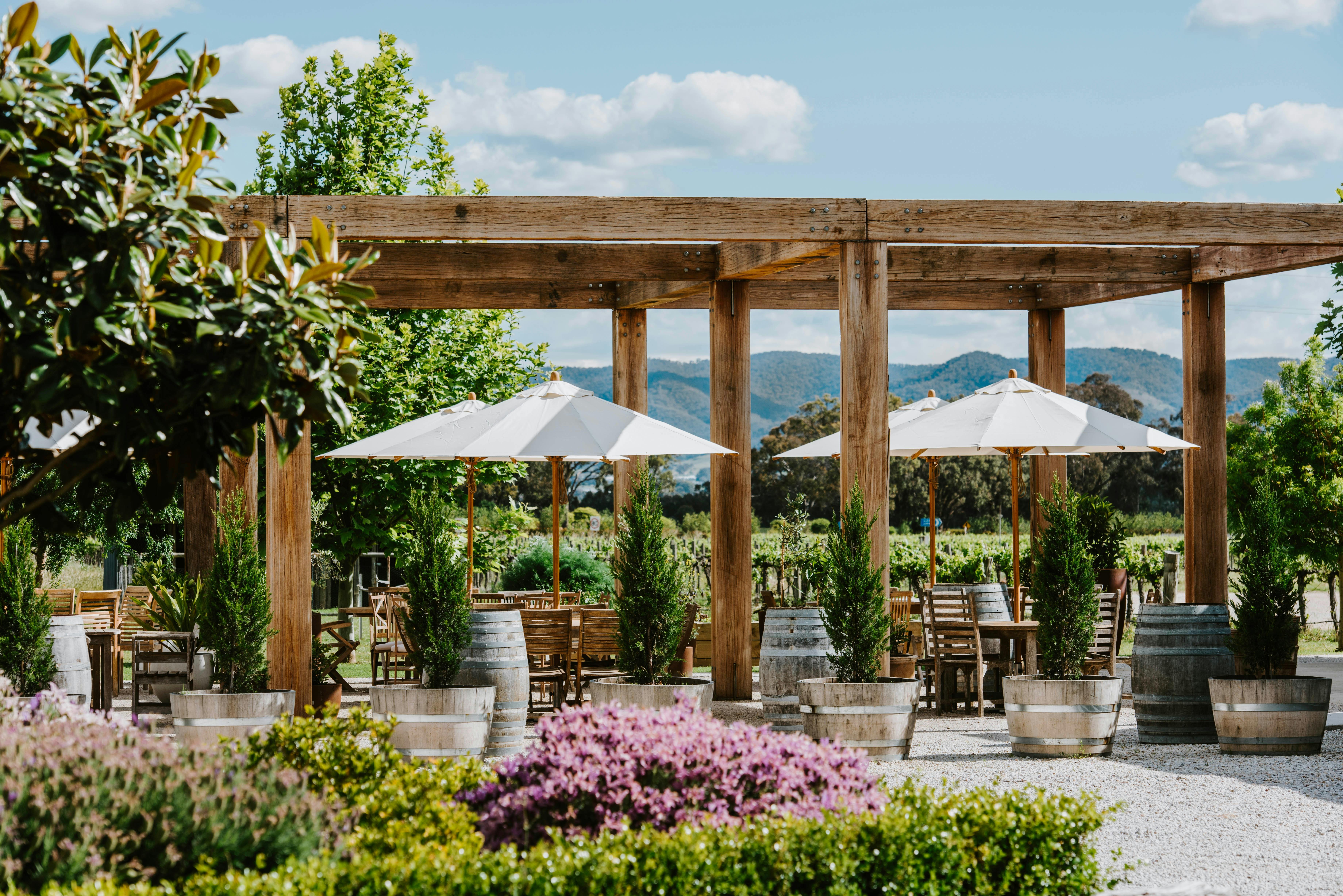 The outdoor seating area at The Barn