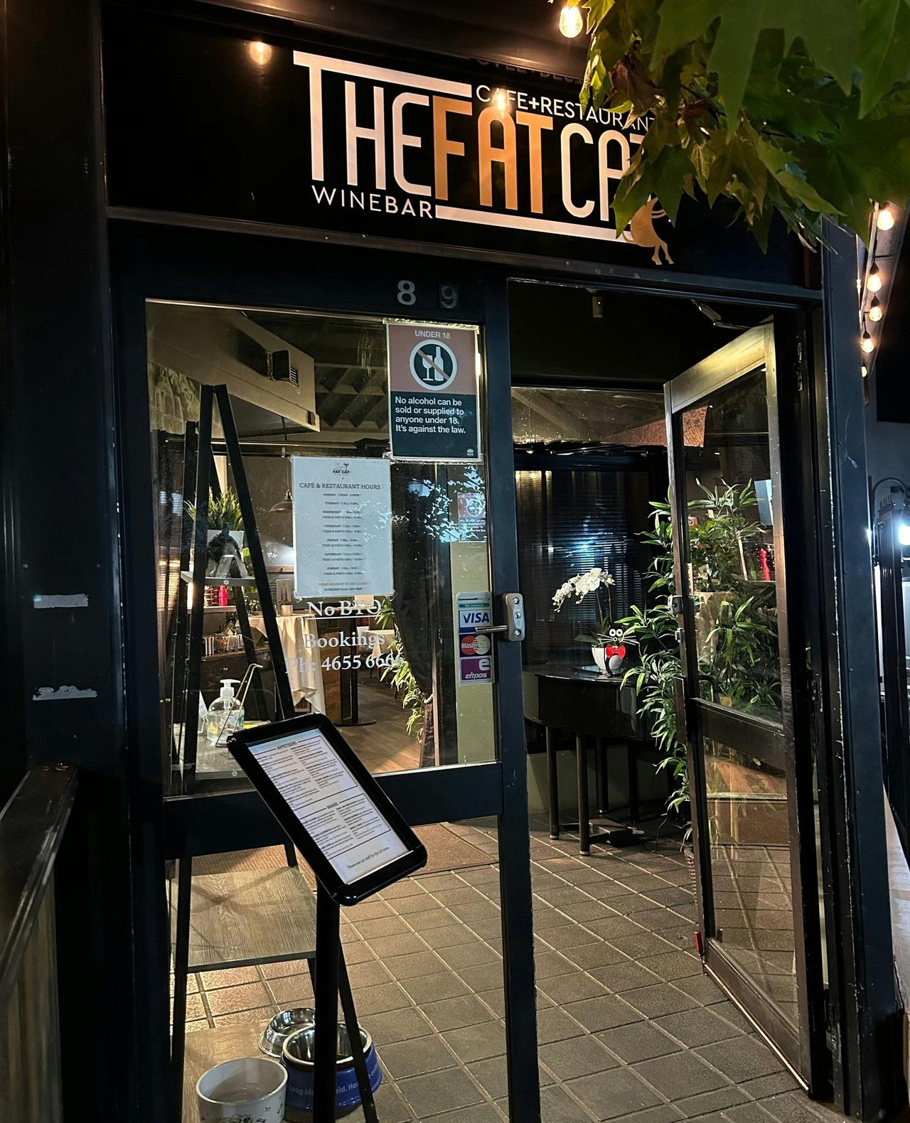 Door entry to restaurant