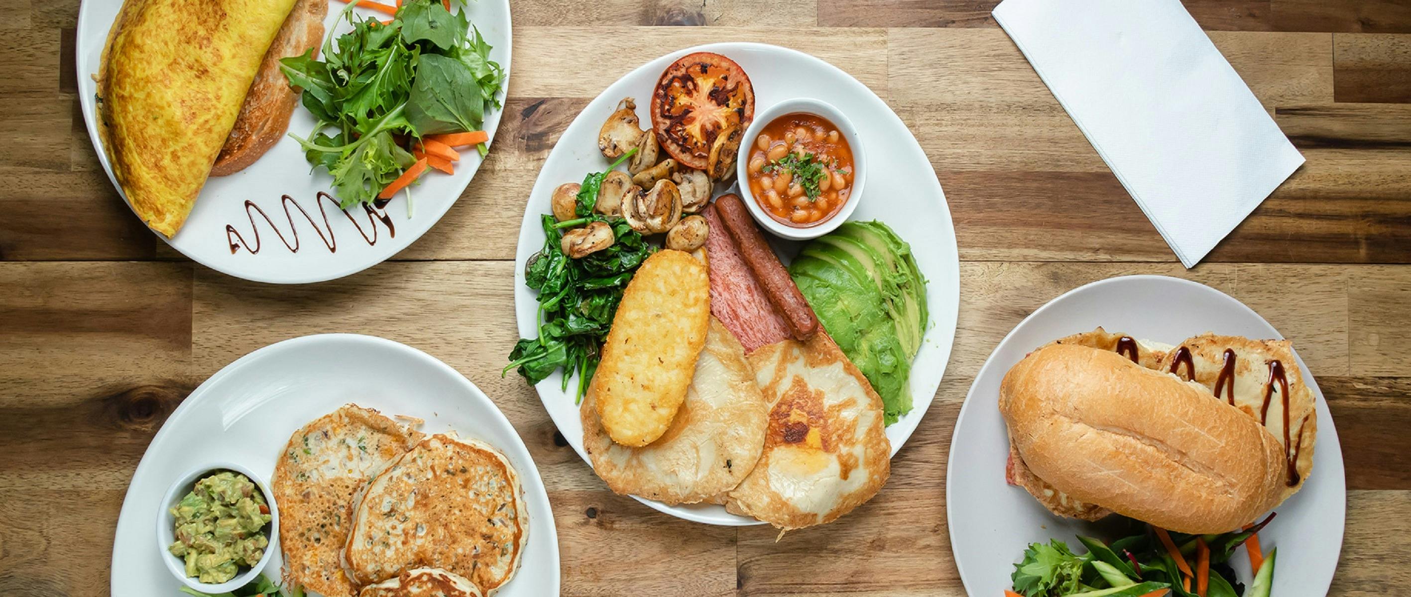 Food options displayed on a table