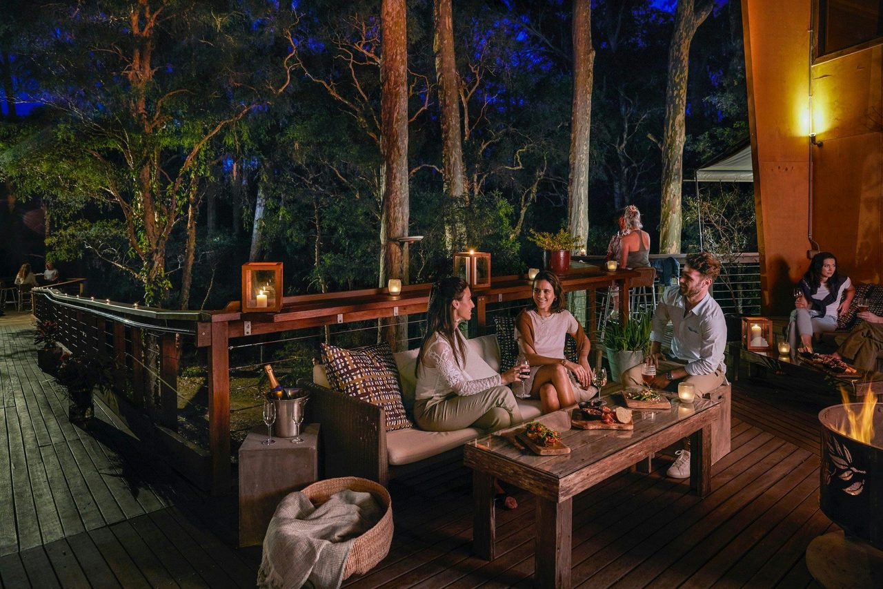 Drinks under the stars on the Sundowner deck at the Gunyah