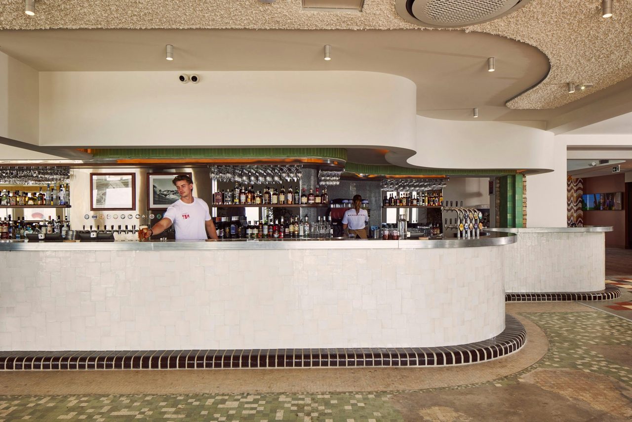 Main bar at The Beach Hotel Merewether