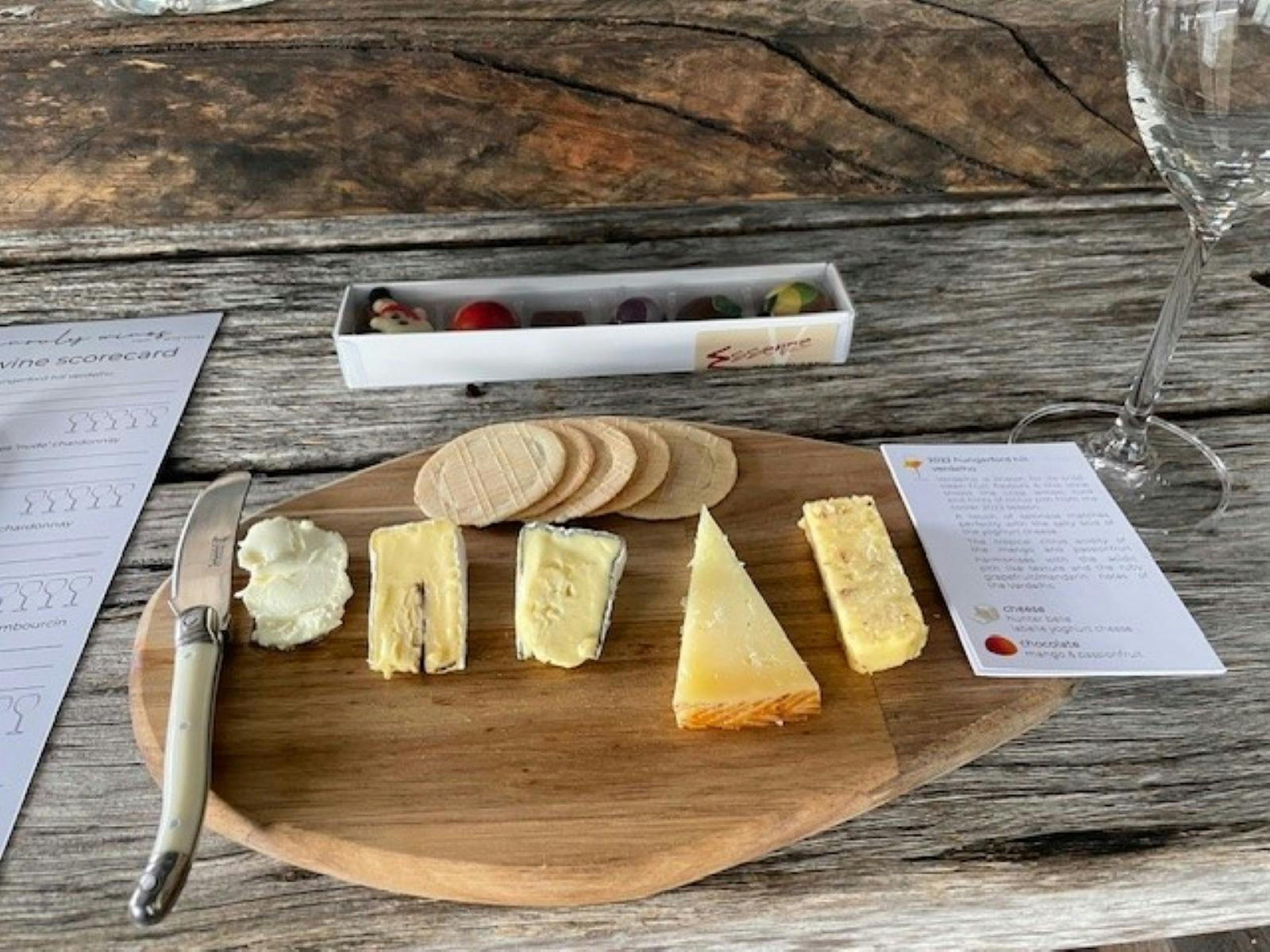 Platter of locally made artisan cheeses paired with each individual Unruly Wine