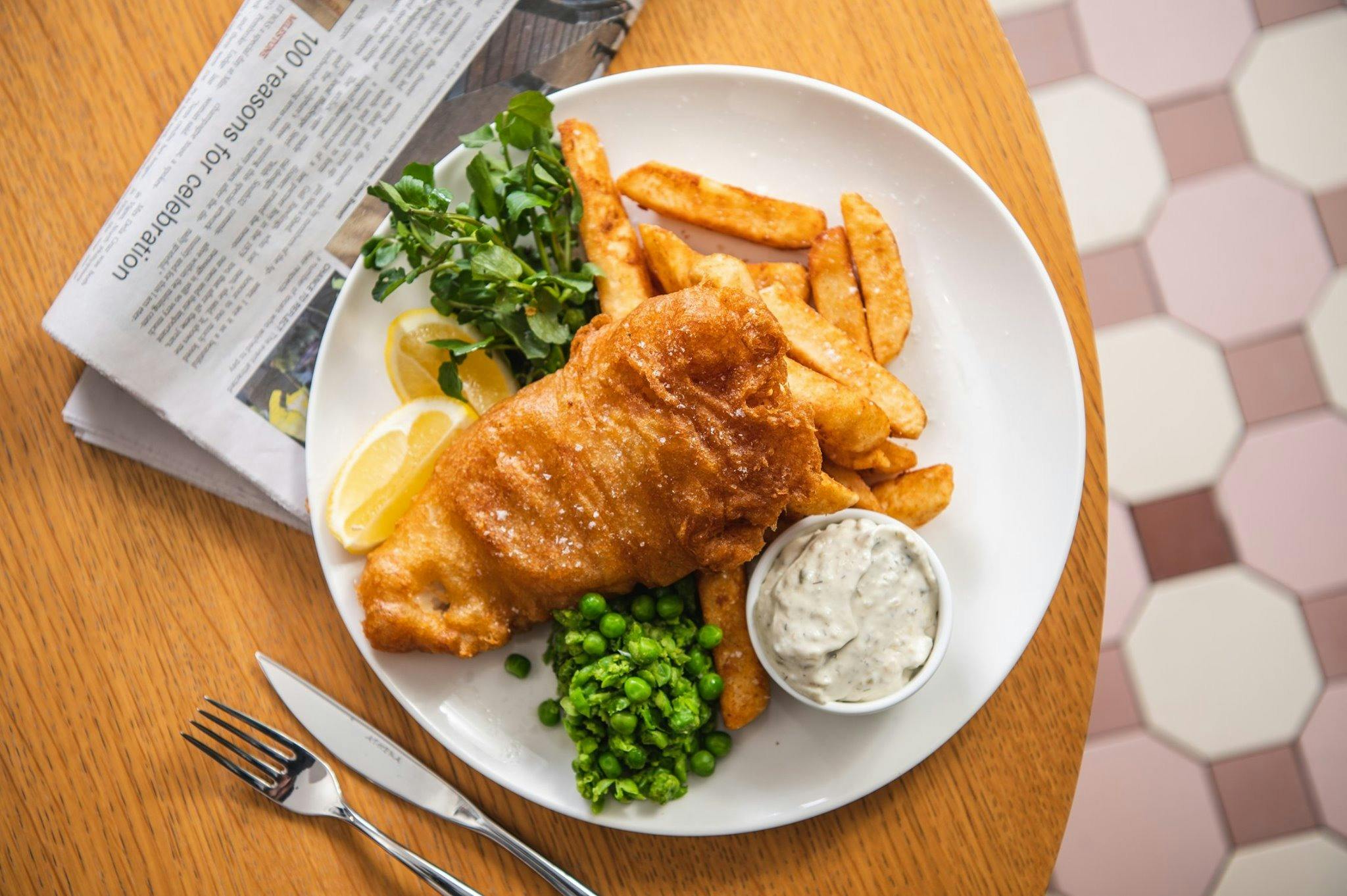 Fish and Chips at The Dove and Shears
