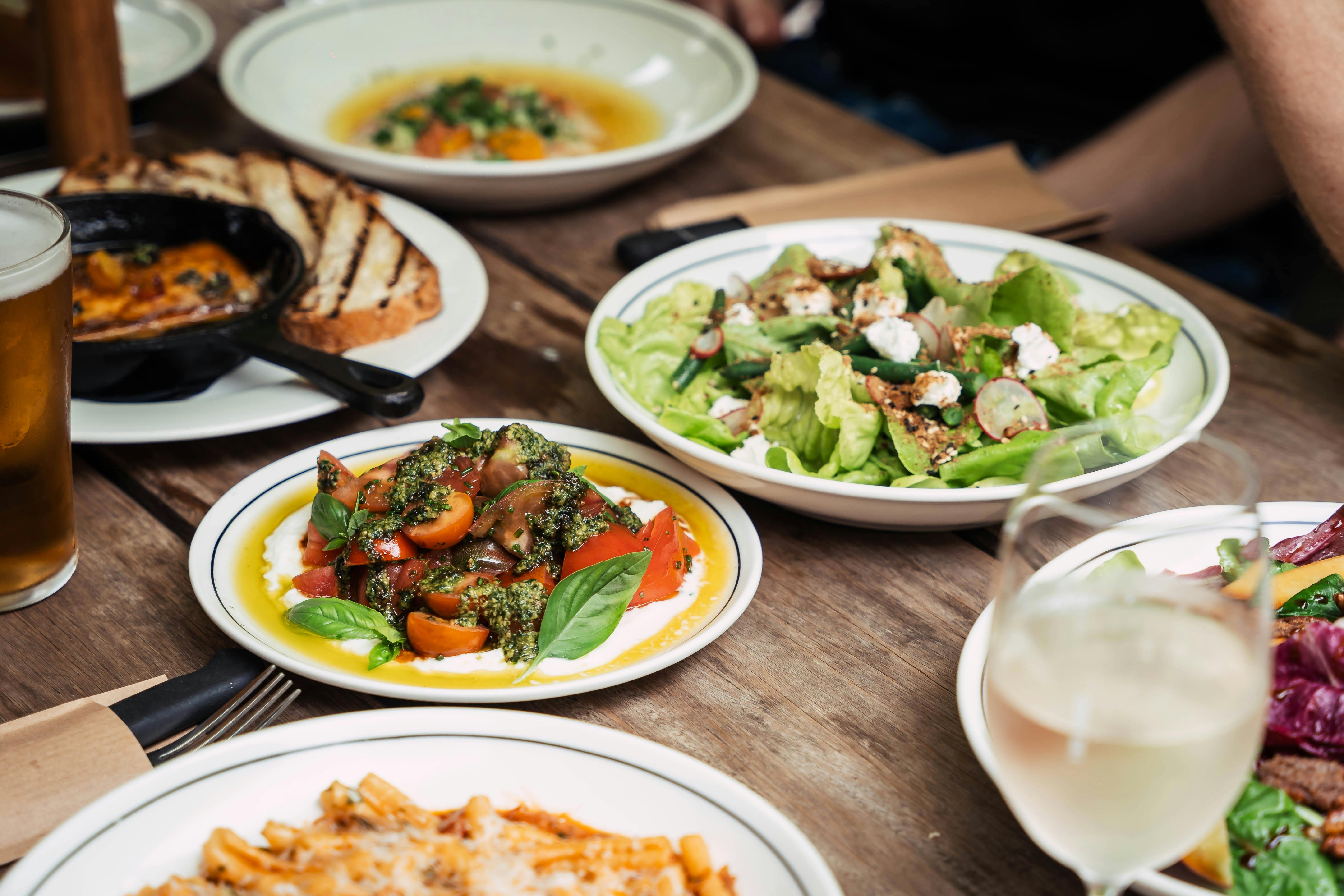 Food dishes on table