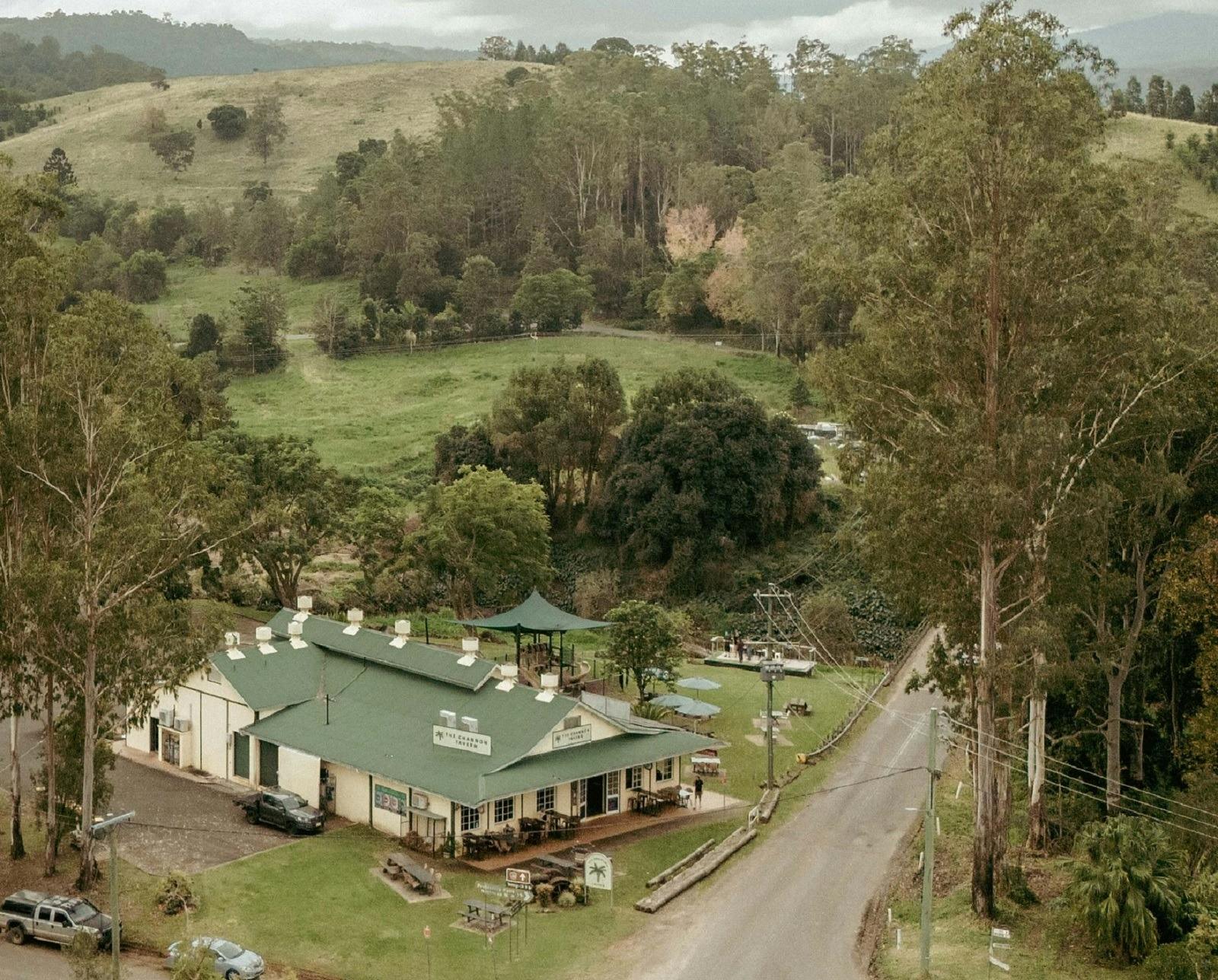 Aerial photo of The Channon Tavern
