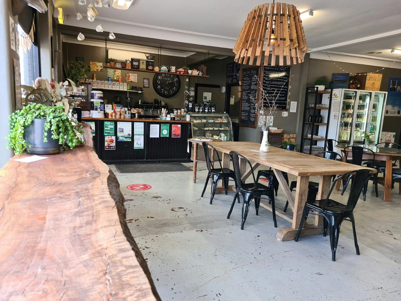 Dining area at Wholesome Blend, Parkes cafe