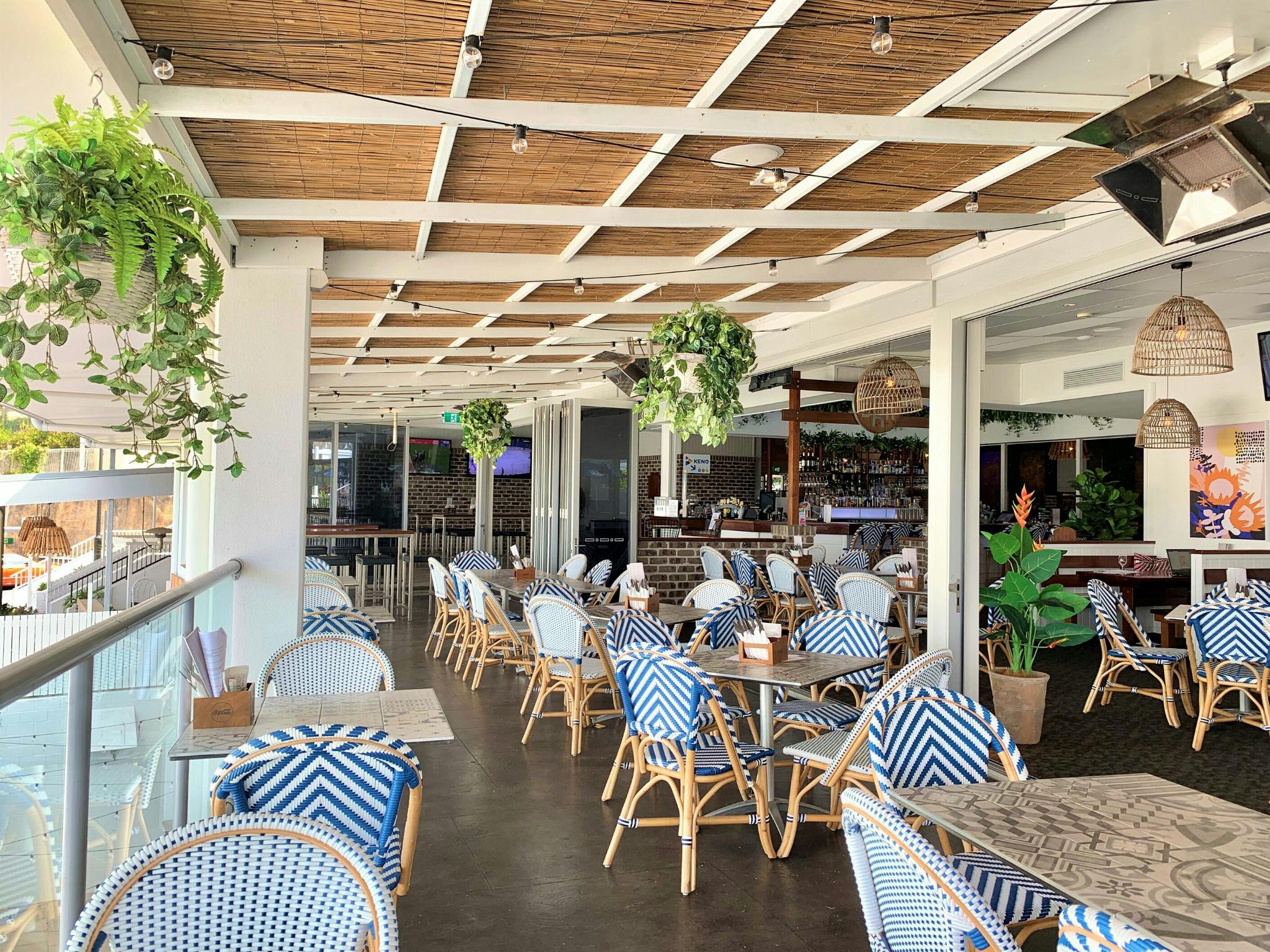 Alfresco dining with sweeping coastal views