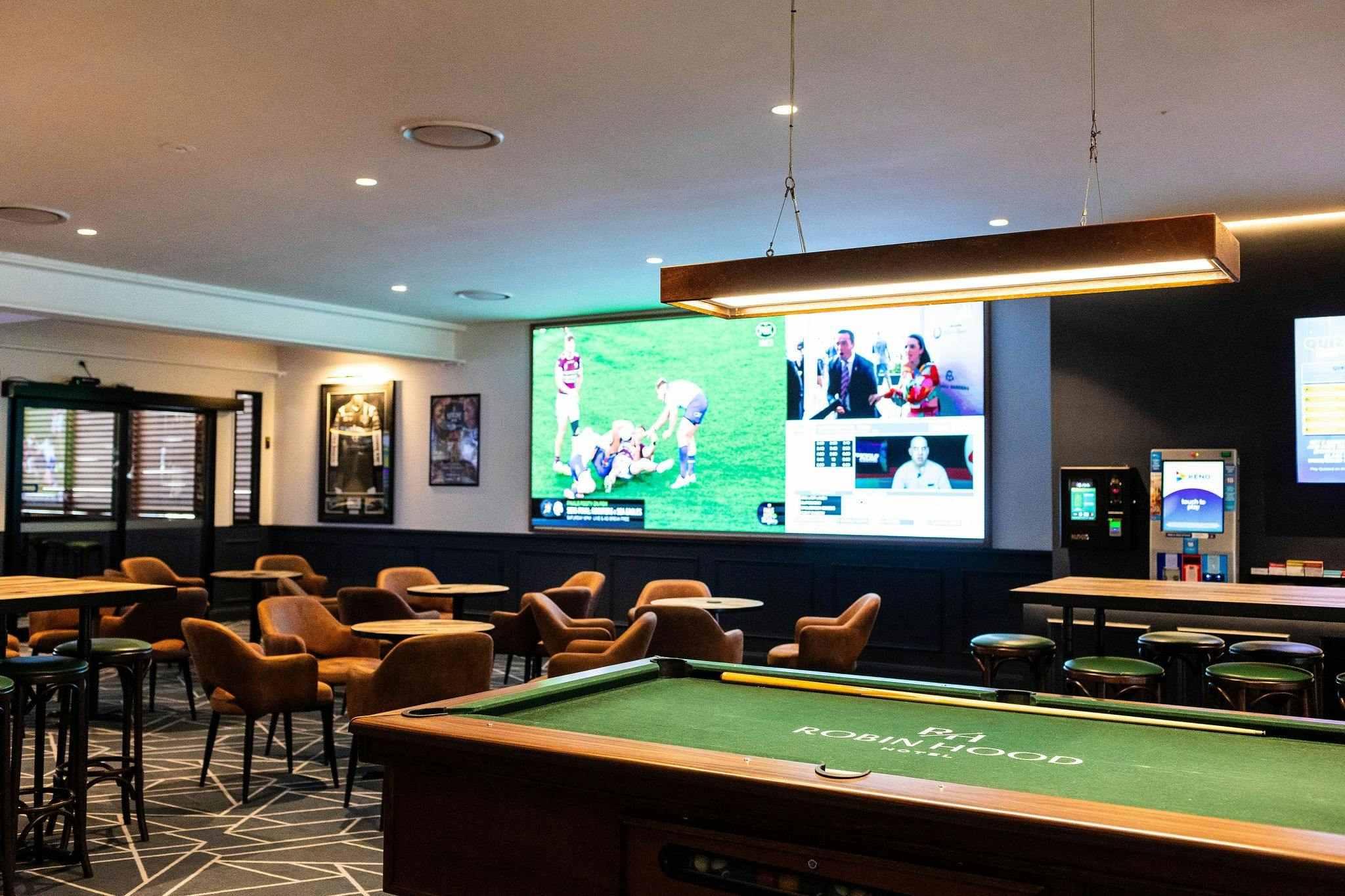 pool table in sports bar