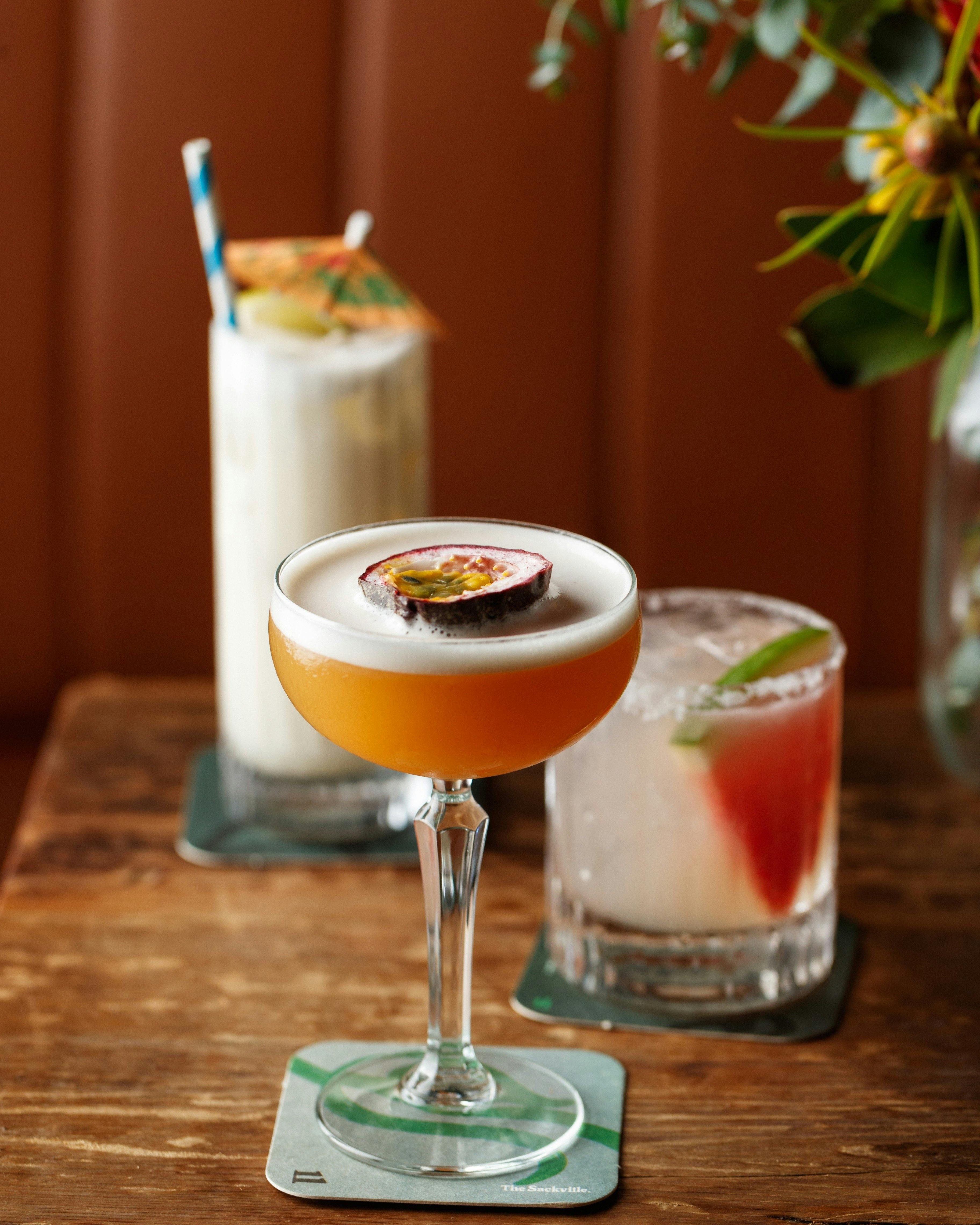 3 colourful cocktails