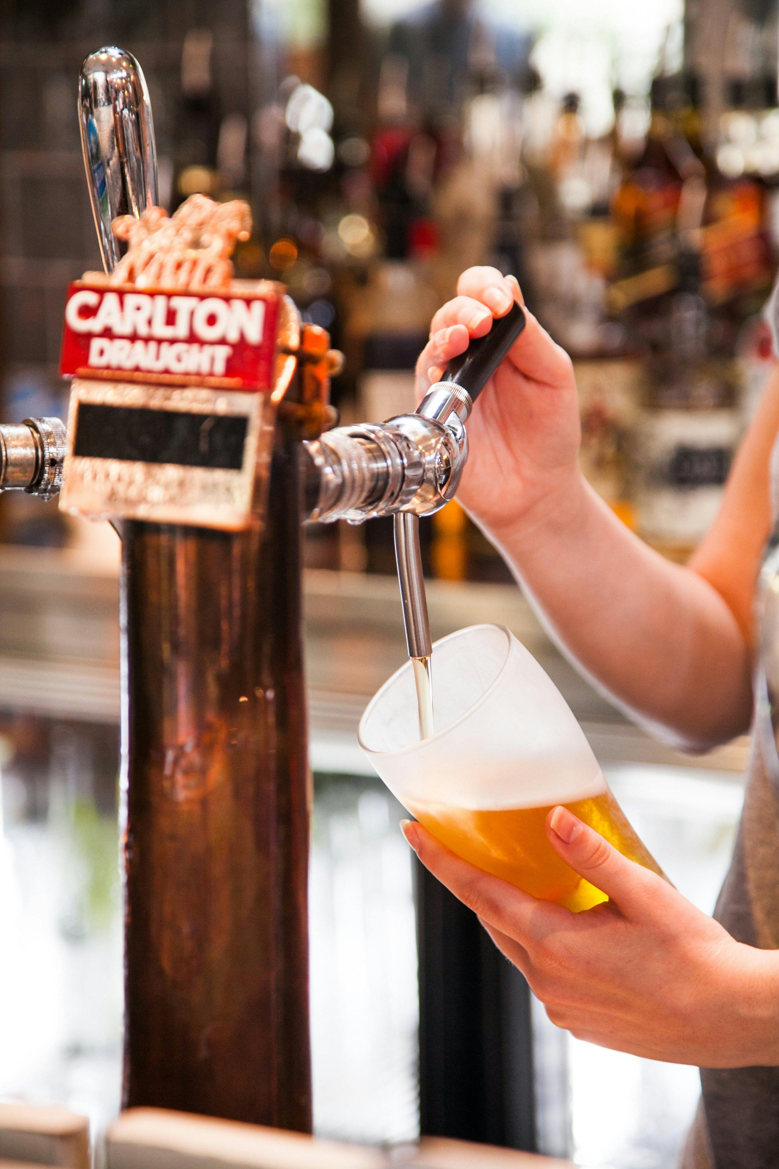 Enjoy a refreshing cold beer while watching the game