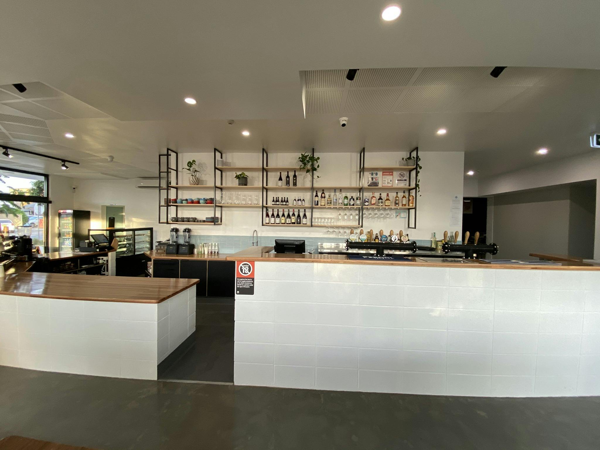 Showing the bar and an array of drinks featured.