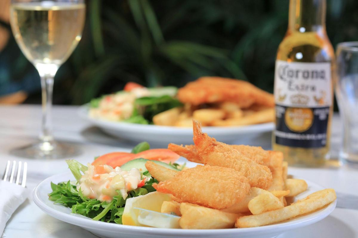 Prawn cutlets is a great $14 lunch special at Tse's Chinese at Maclean Bowlo