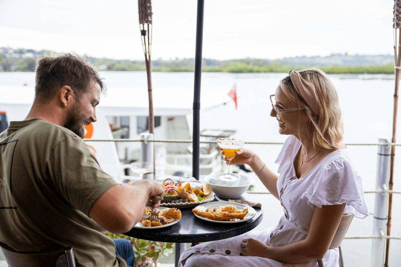 Enjoy the freshest of oysters just a stone's throw from where they were farmed in the Tweed River