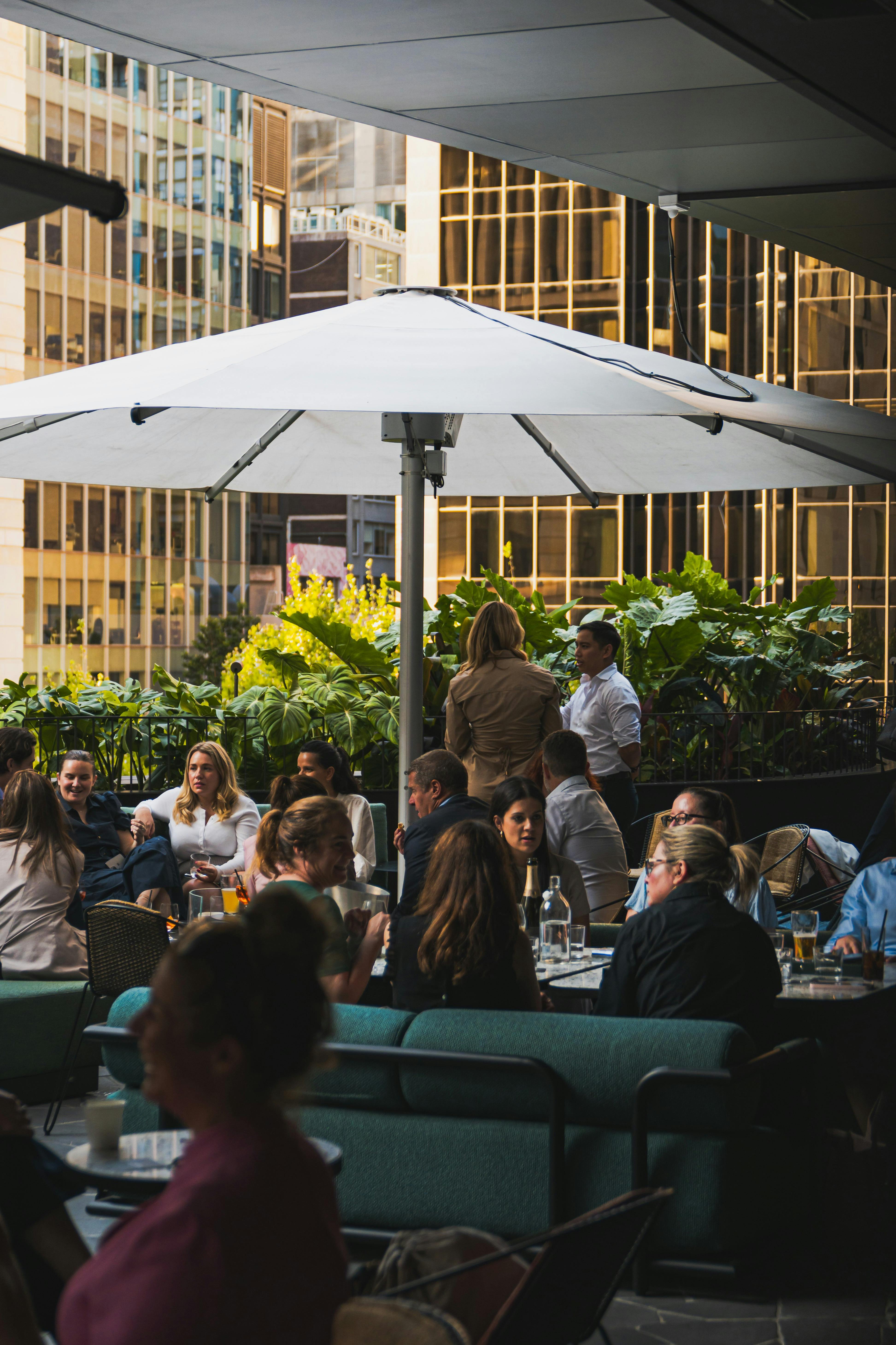 People at rooftop bar