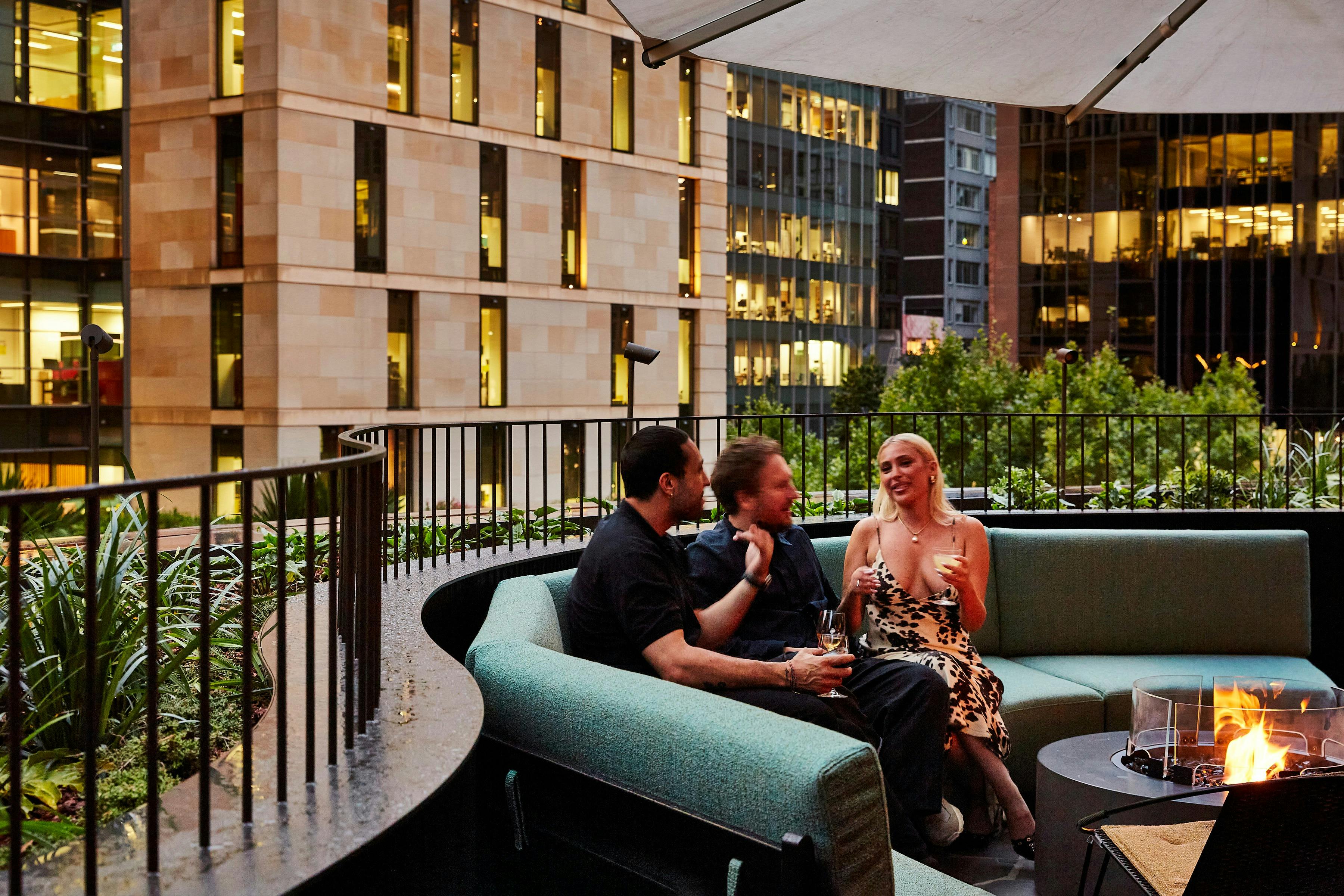 People at rooftop bar