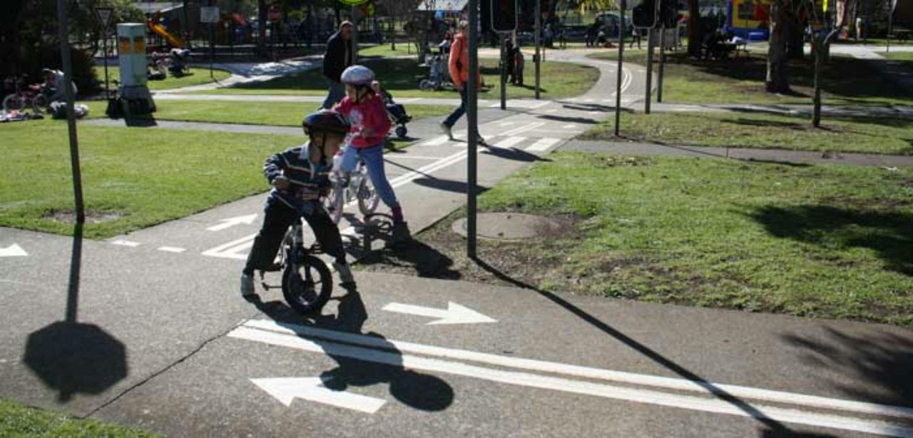 Children riding bicycle
