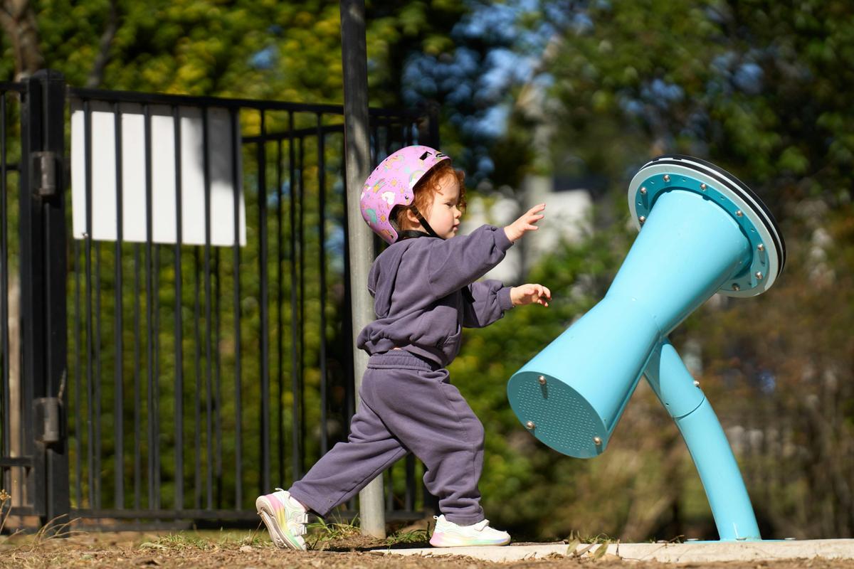 Child playing instrument
