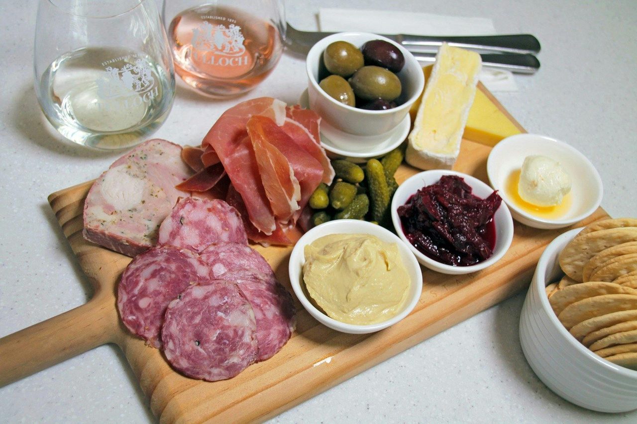 Enjoy a charcuterie & cheese board with your wine tasting