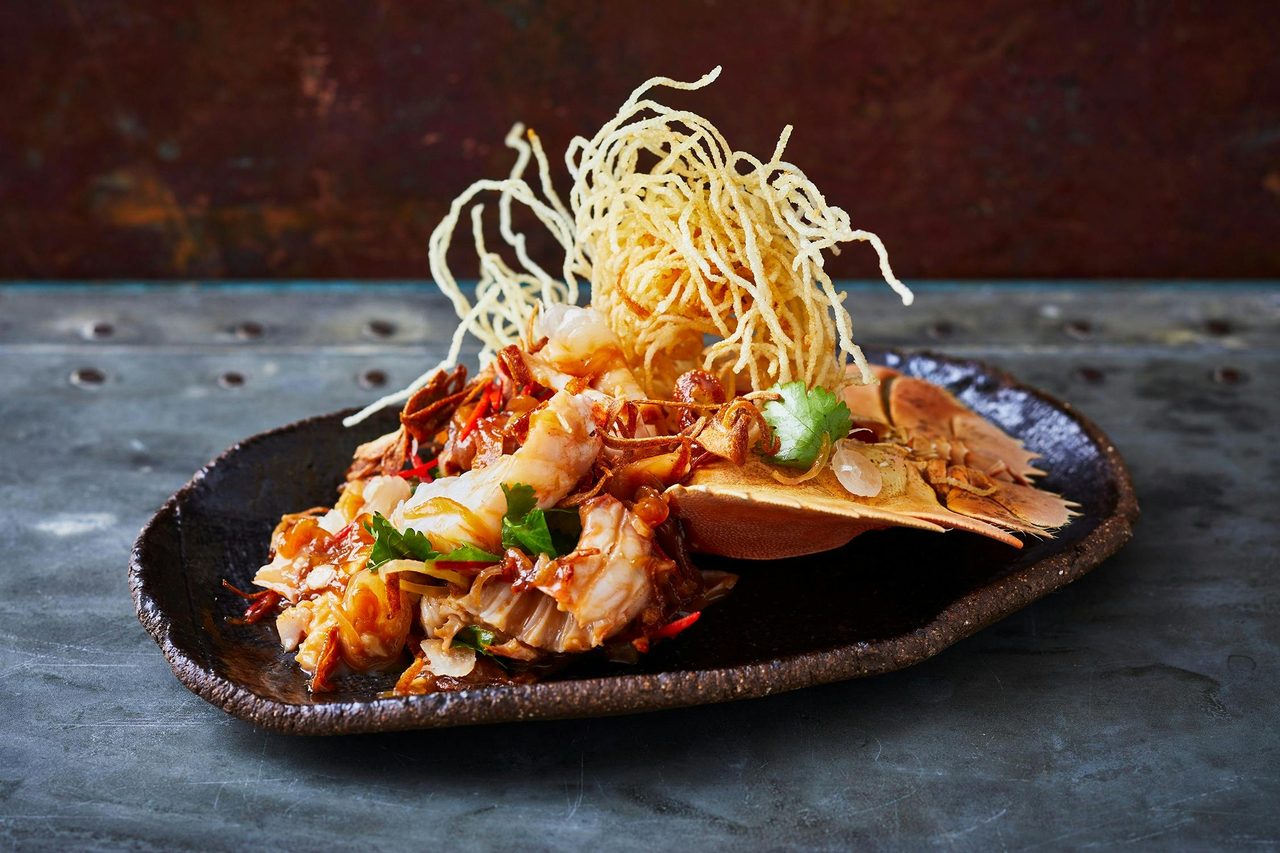 viand. Elevated Thai dining. 2023 Chef of the Year.Salad of Crispy Noodles and Morton Bay Bugs