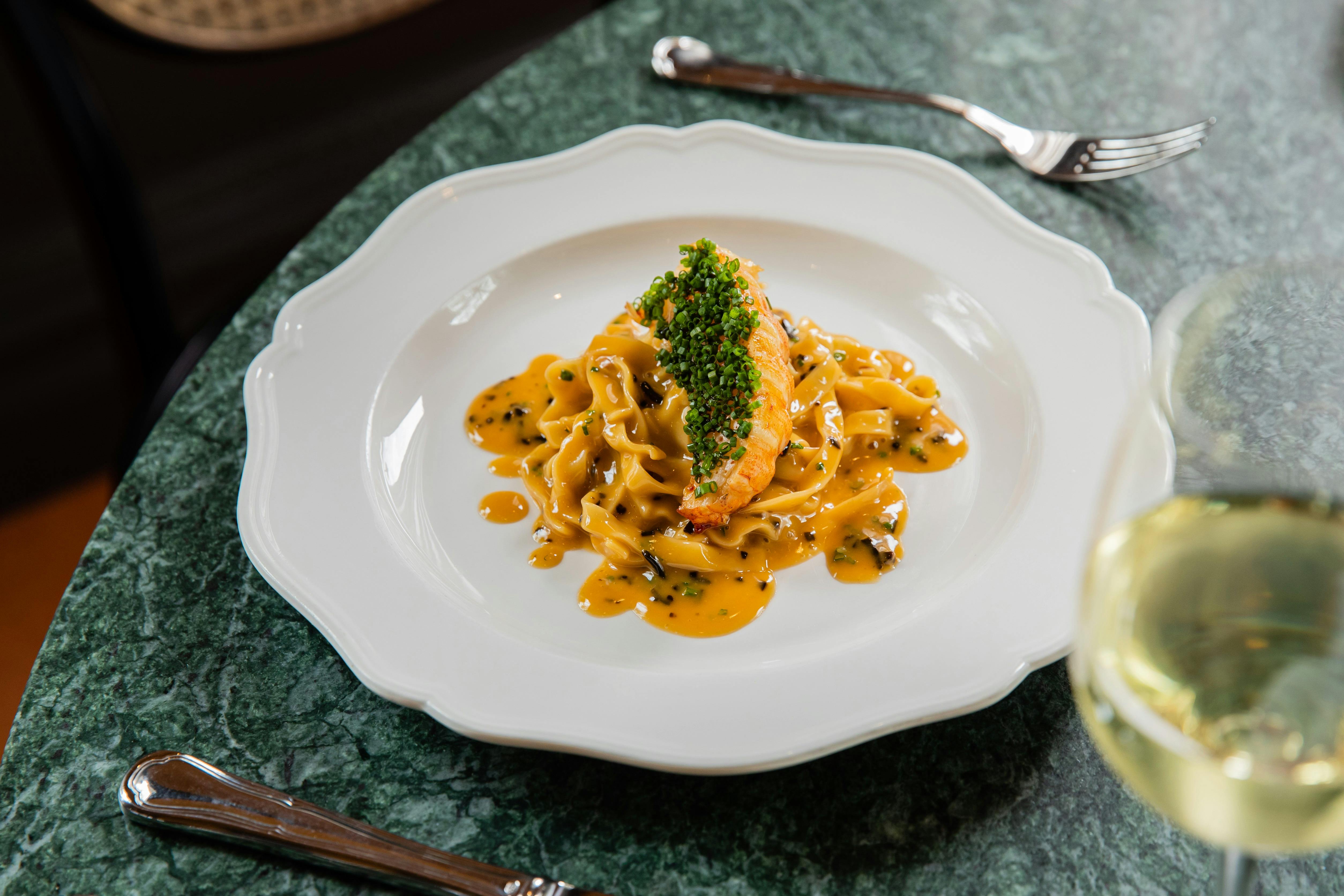 Moreton Bay bug pasta, crustacean butter at Ursula's Paddington