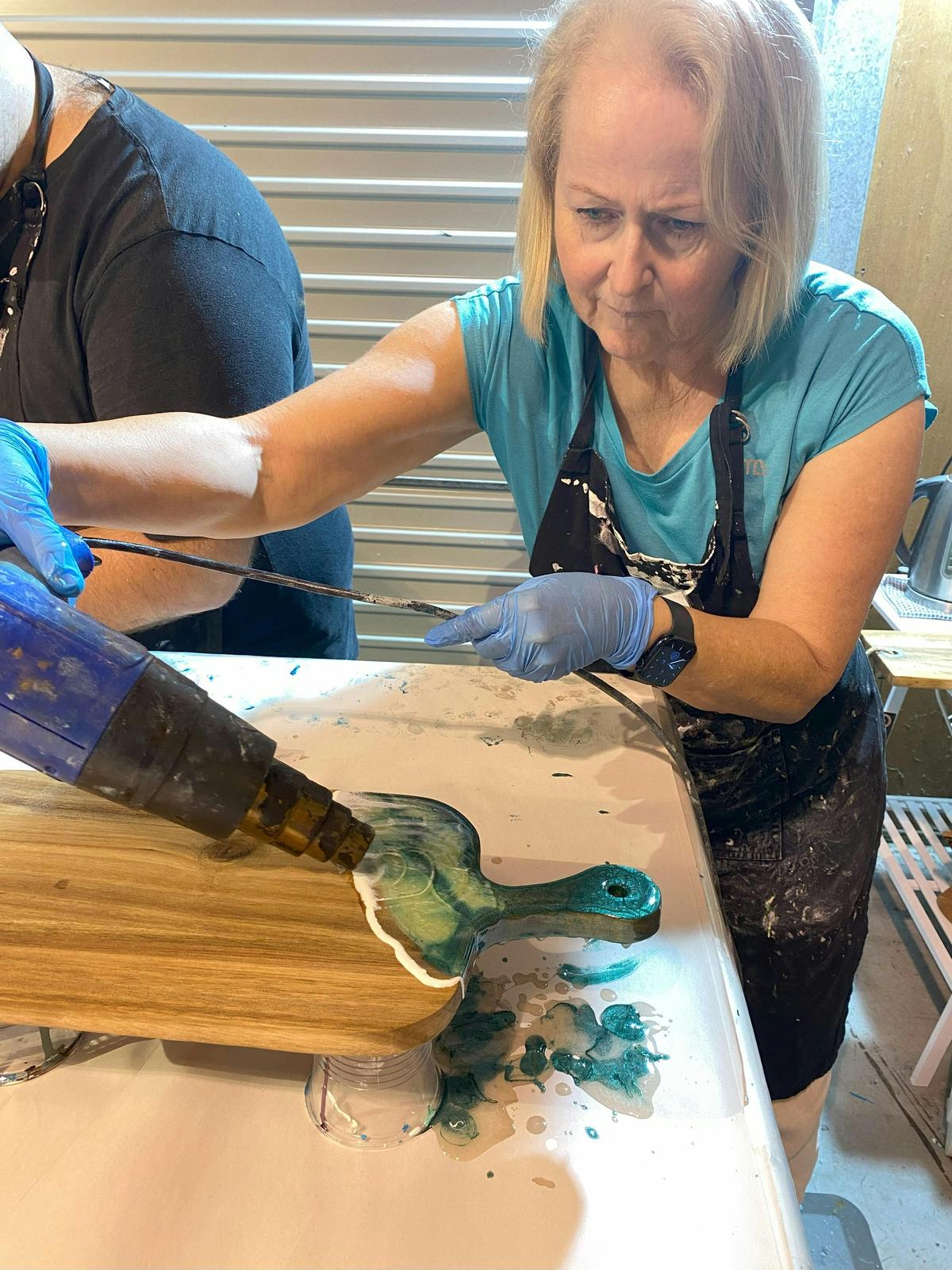 lady making board