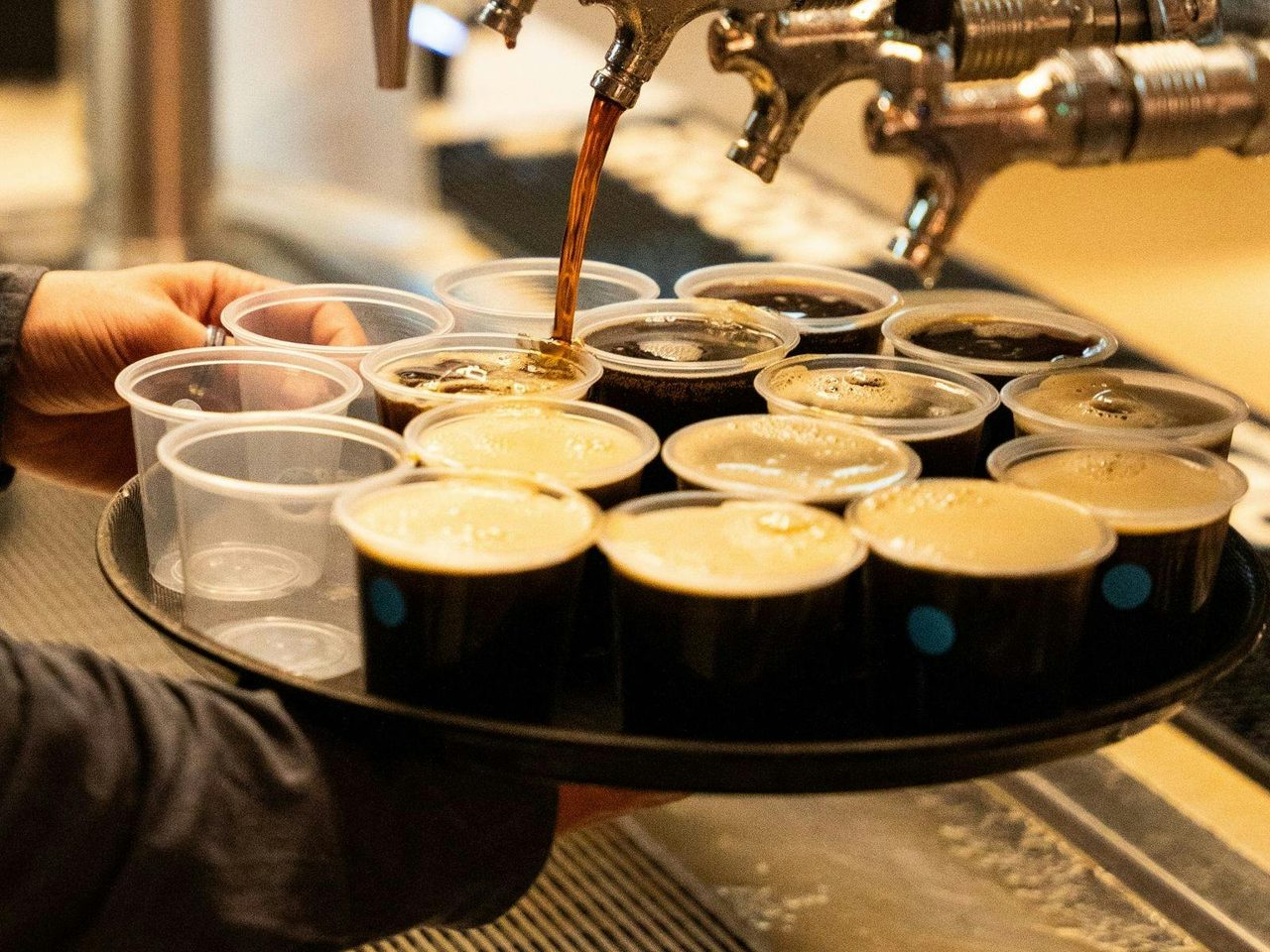 Pouring Dark Beer