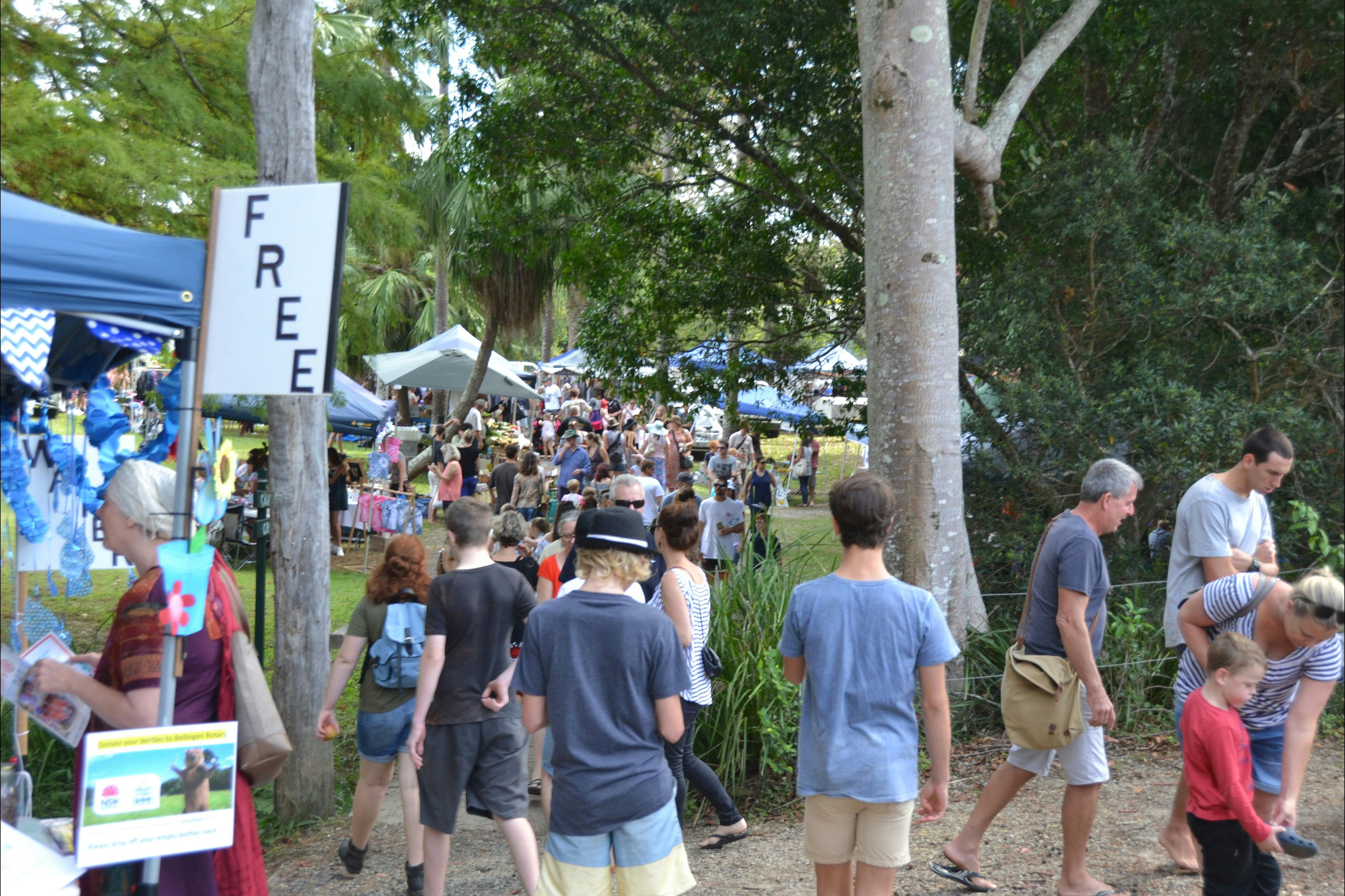 Looking west along A section of Bellingen Community Markets
