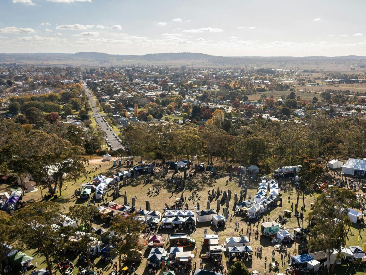 The festival site at the Australian Standing Stones National Celtic Monument in Glen Innes