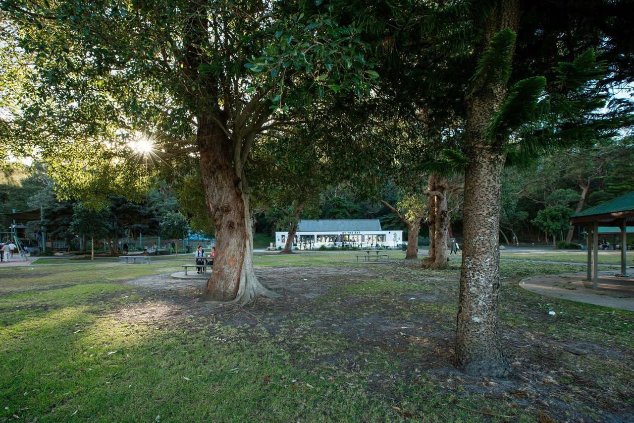 Enjoy the shade under the trees, or visit By The Bay cafe