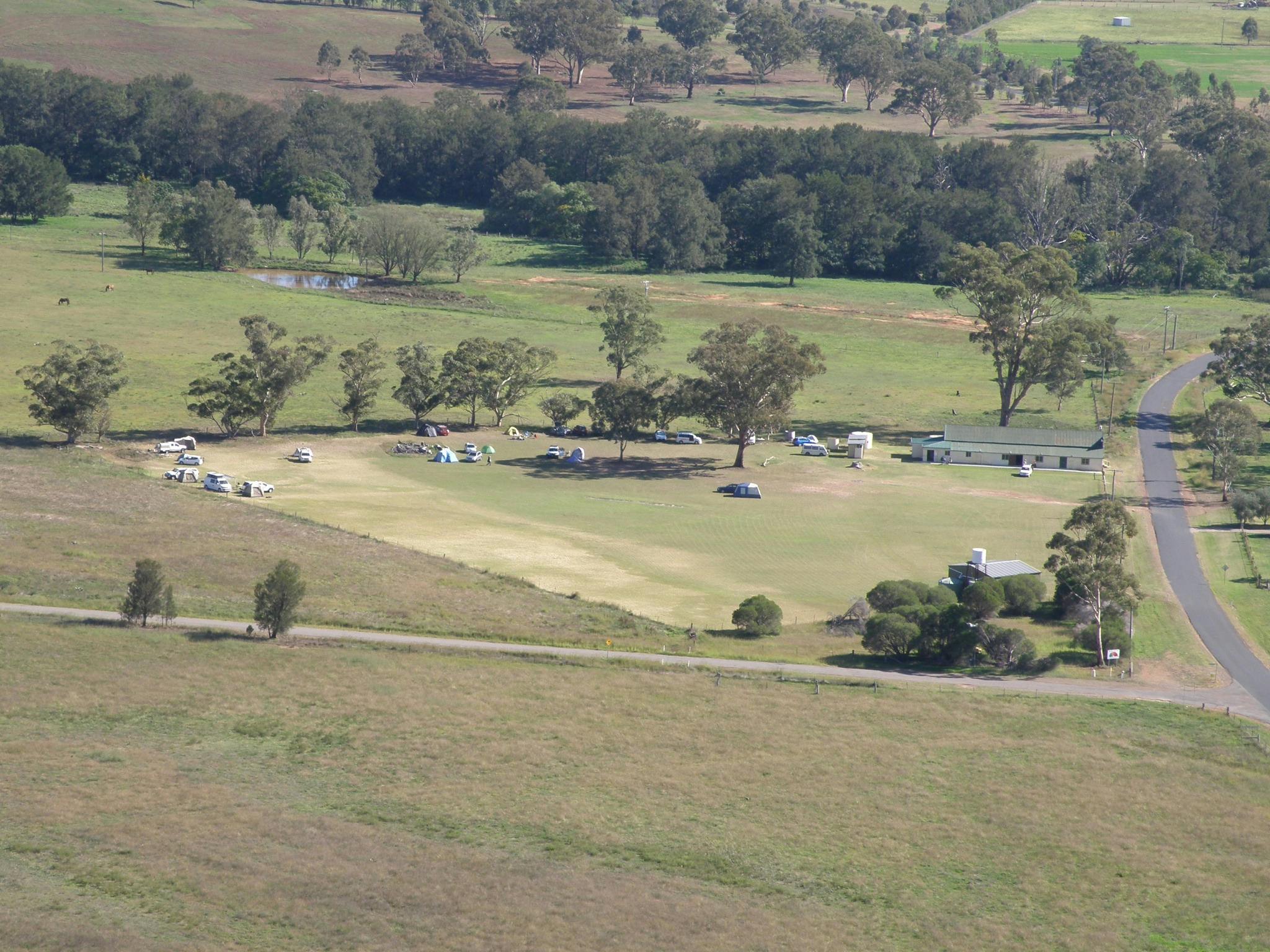 The view of Baerami Hall from the SUnday Morning bushwalk