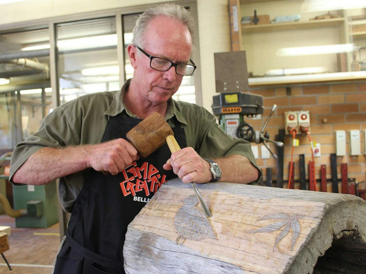Man carving