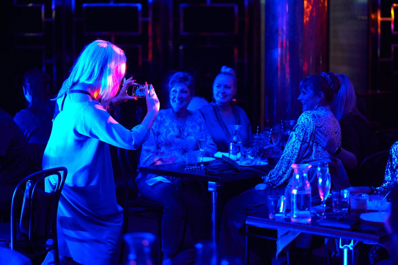 A group of ladies enjoying a grown-up night out for dinner and show