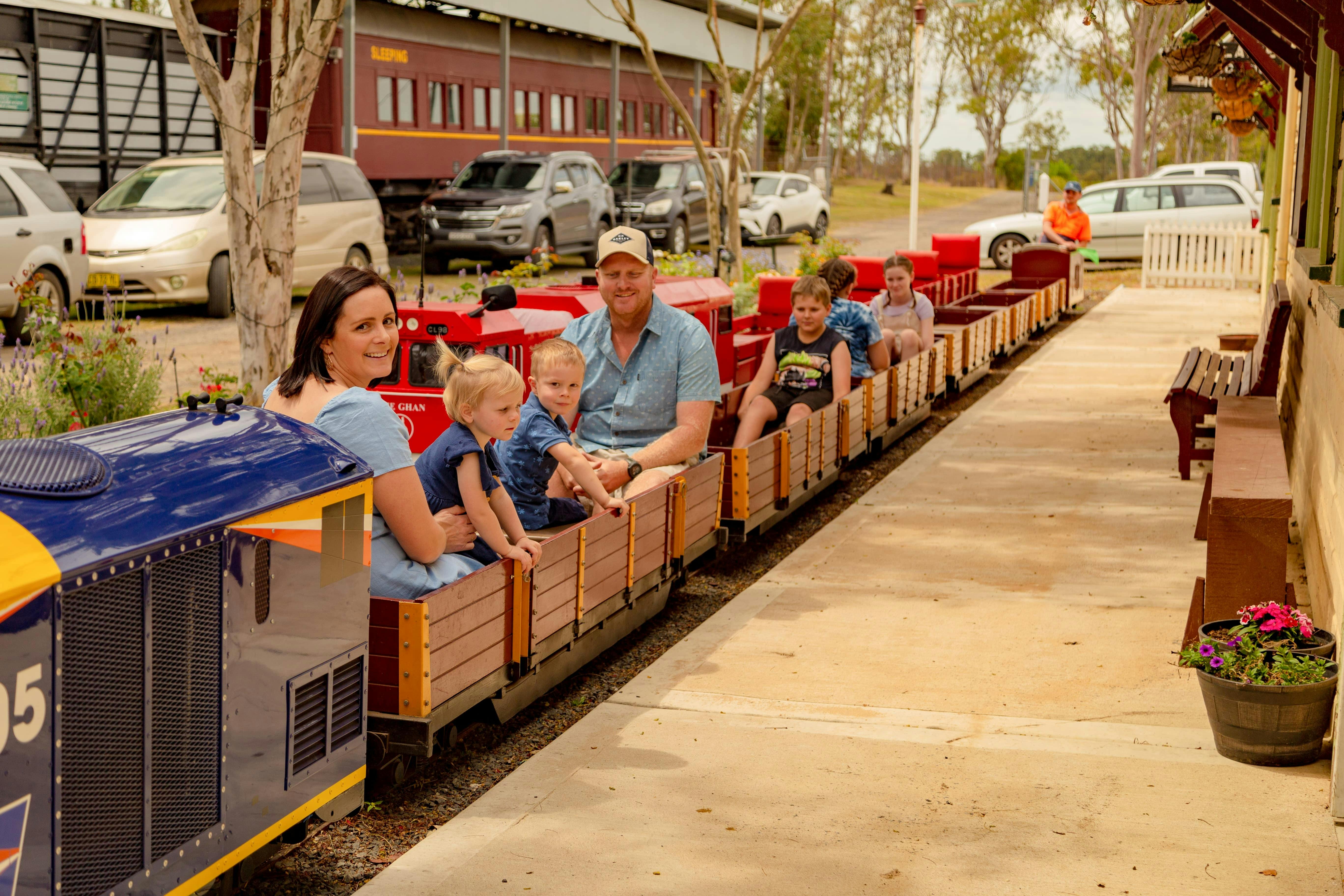 Families on train