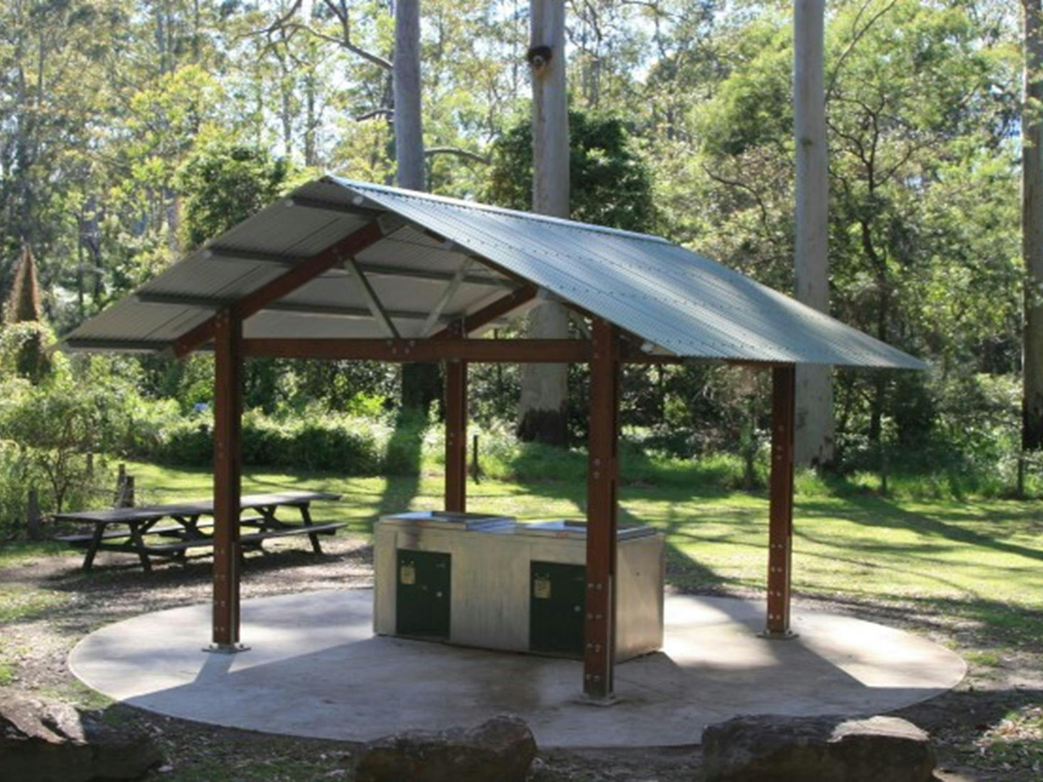 A barbecue shelter at Carter Creek picnic area in Lane Cove National Park. Photo: Nathan Askey-Doran