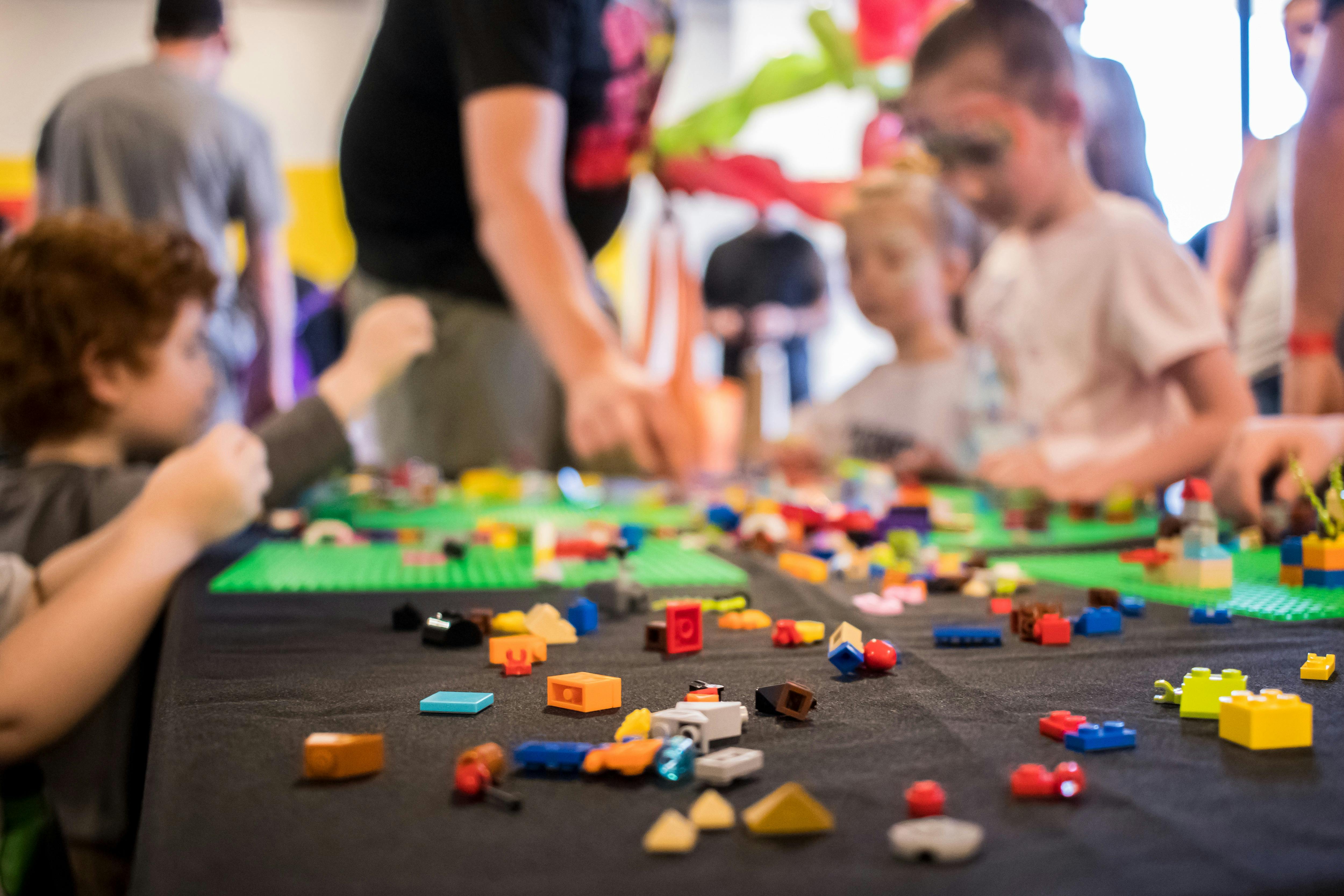 Children playing with Lego