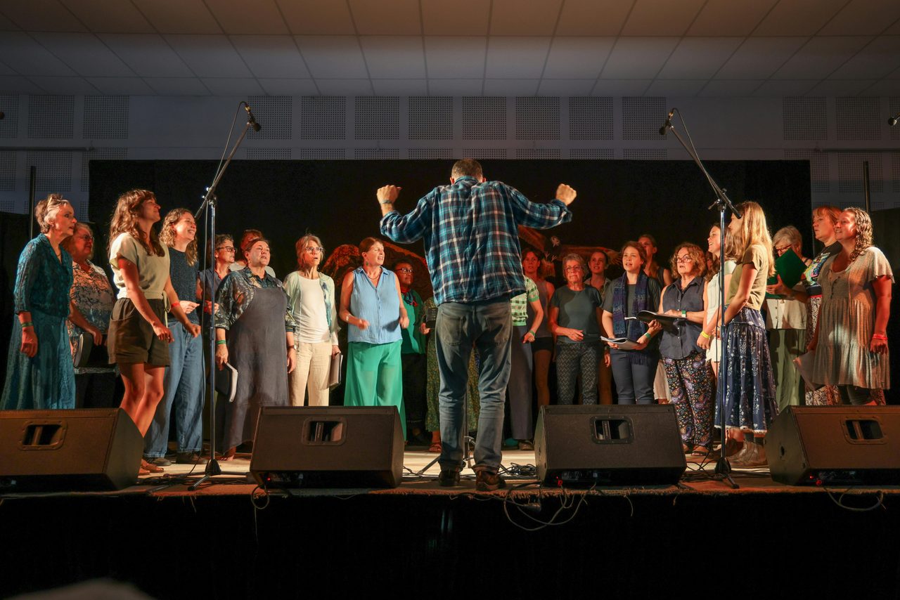 Riverbend Choir singing at the 2025 Cobargo Folk Festival
