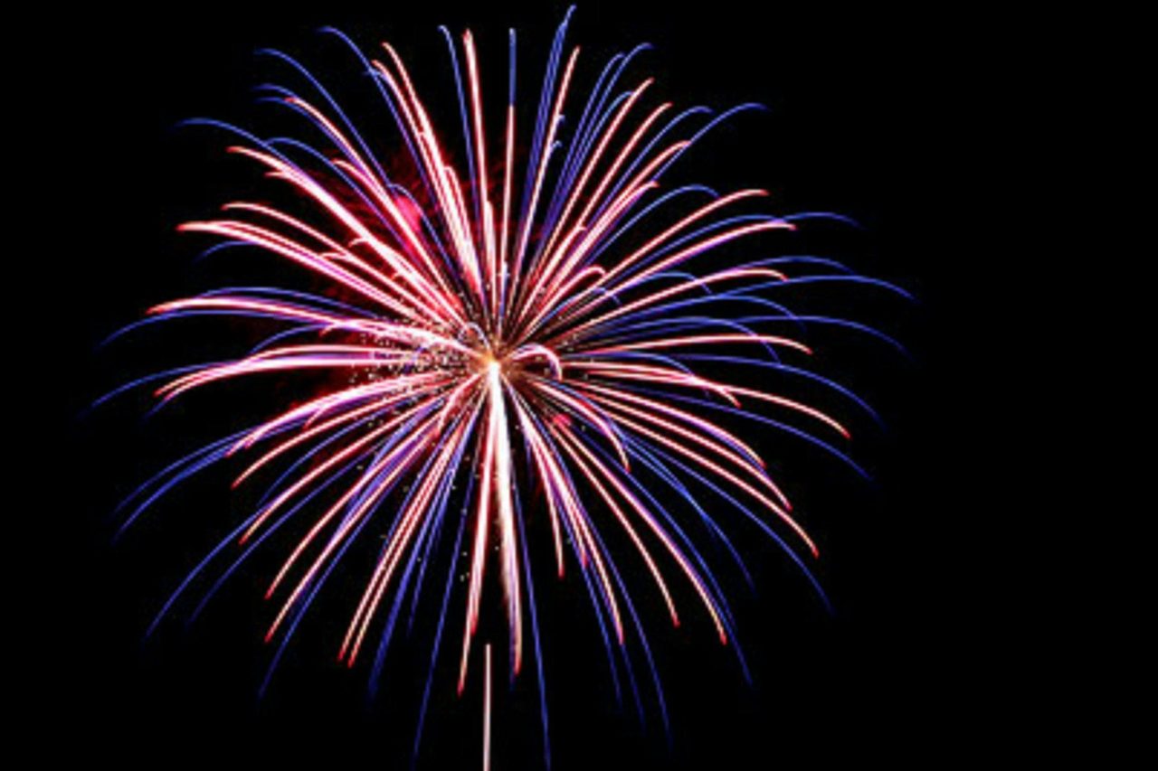Pink firework shaped like a ball