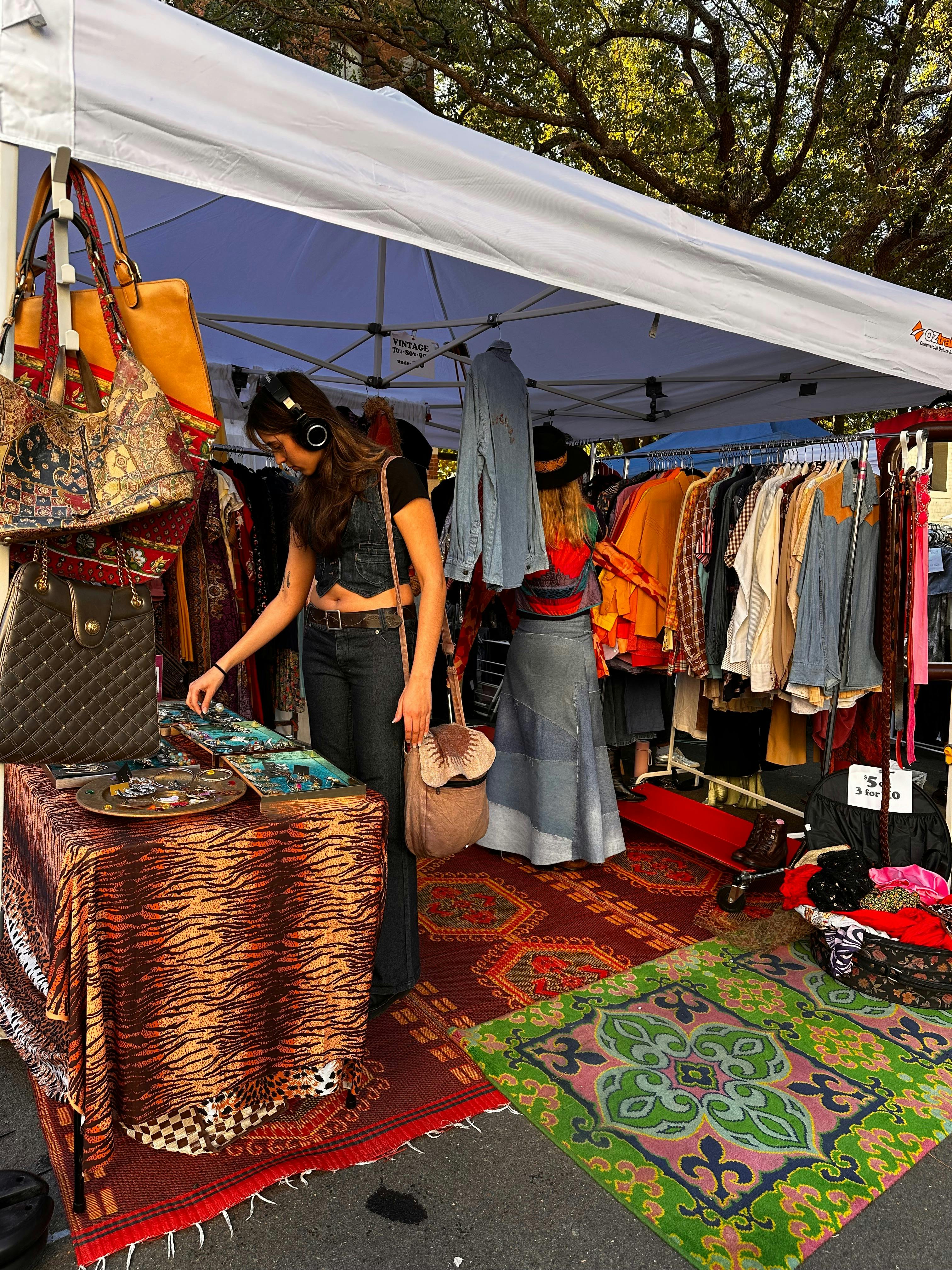 Variety of Vintage Clothing Stalls