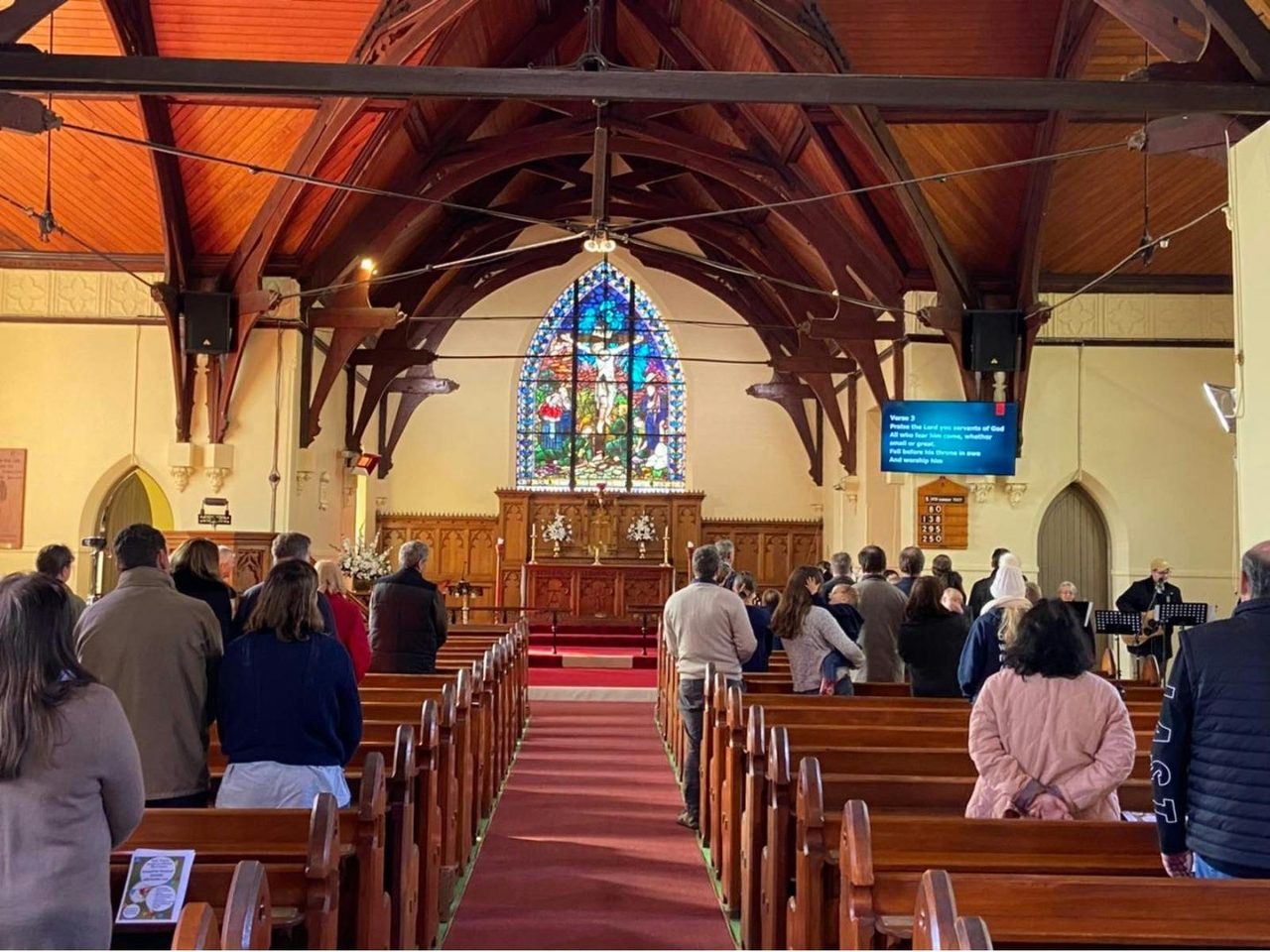 Service being held inside the Glen Innes Anglican Church