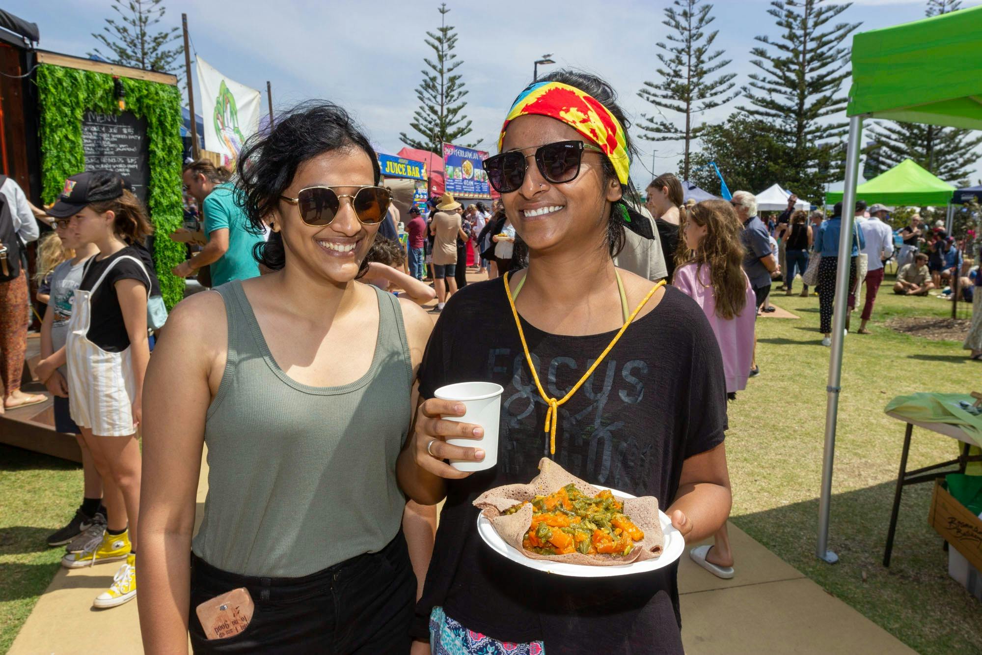 Visitors strolling through the markets