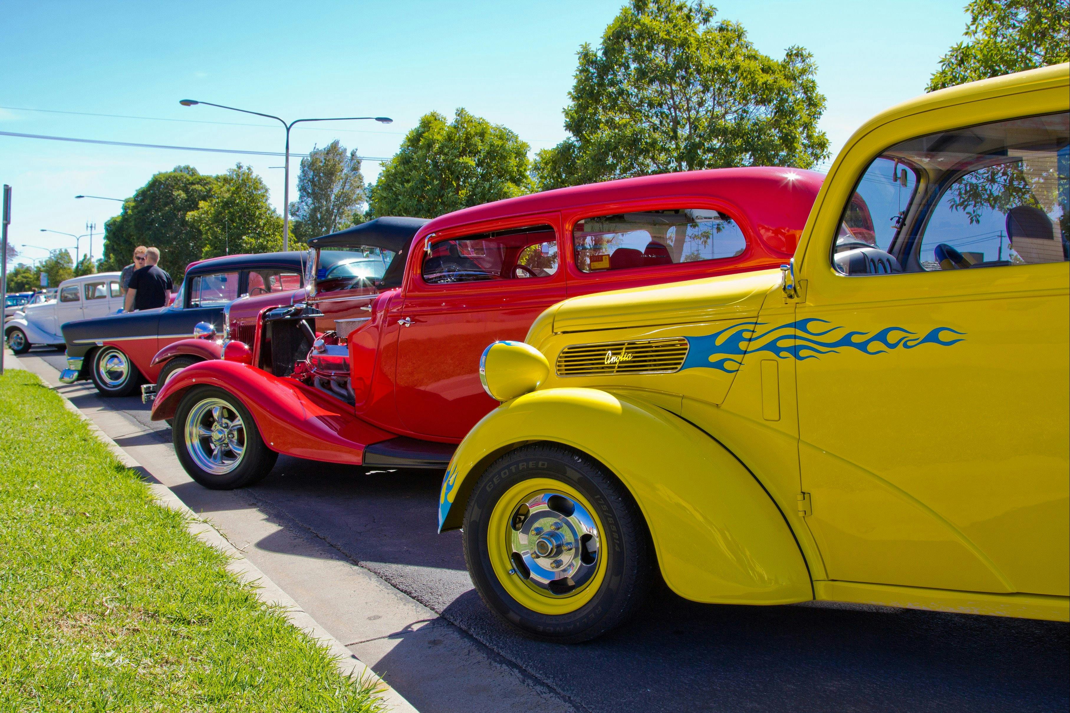 The Hot Rods line the streets