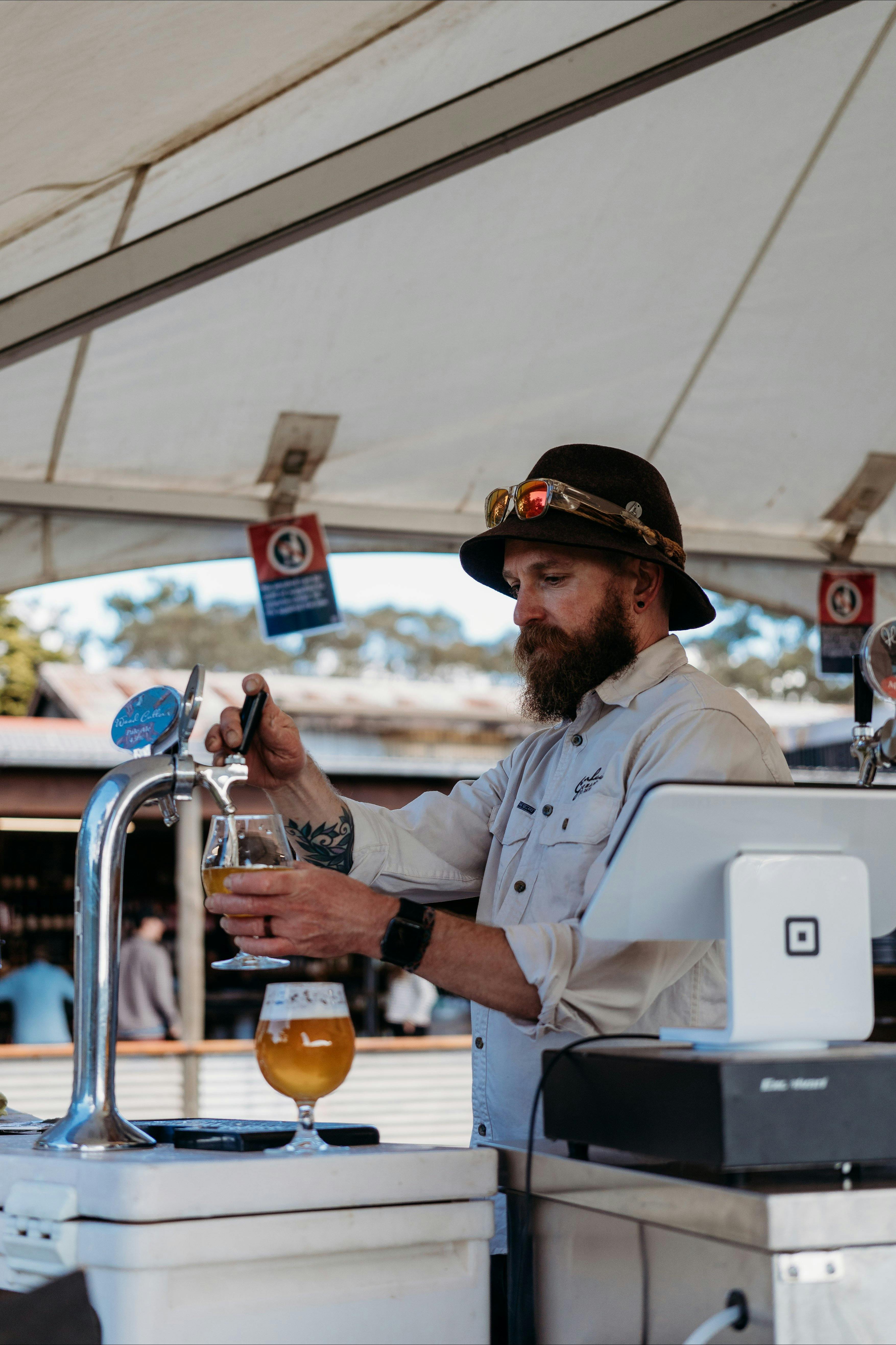 Pouring Darkes Cider & Darkes Beer