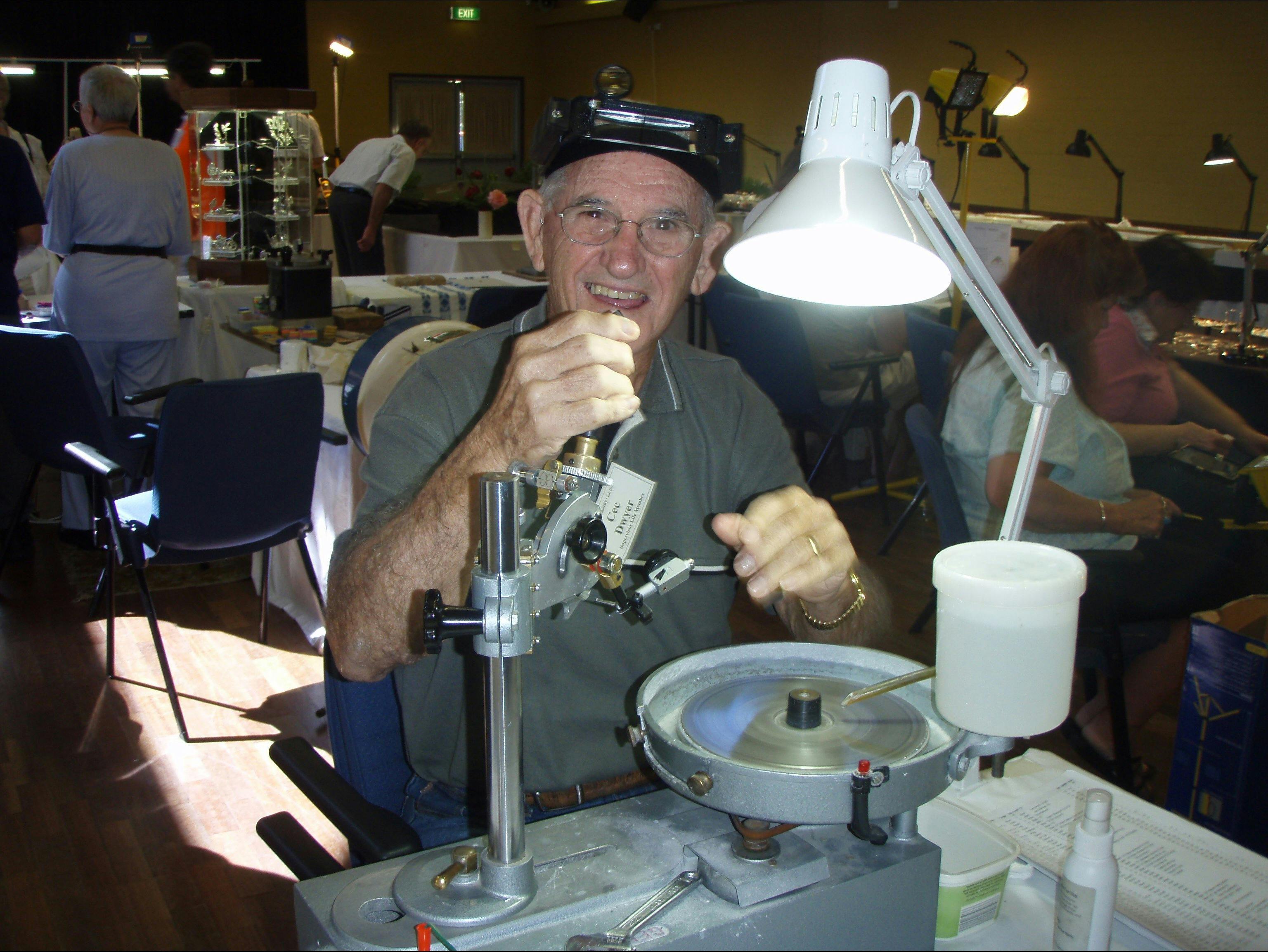 Demonstrations of faceting, silverwork and more