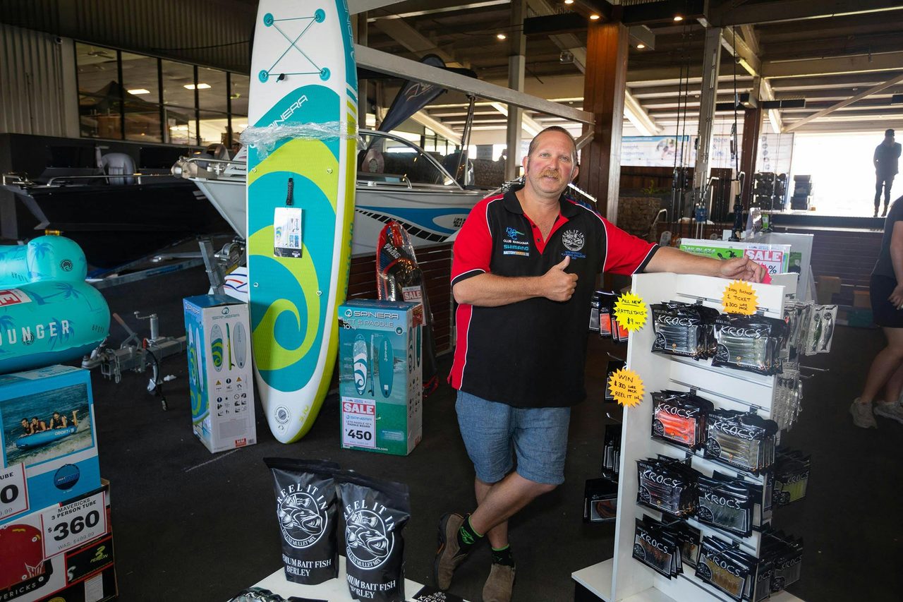 Thumbs up from an exhibitor at the Outdoor Living & Caravan Expo
