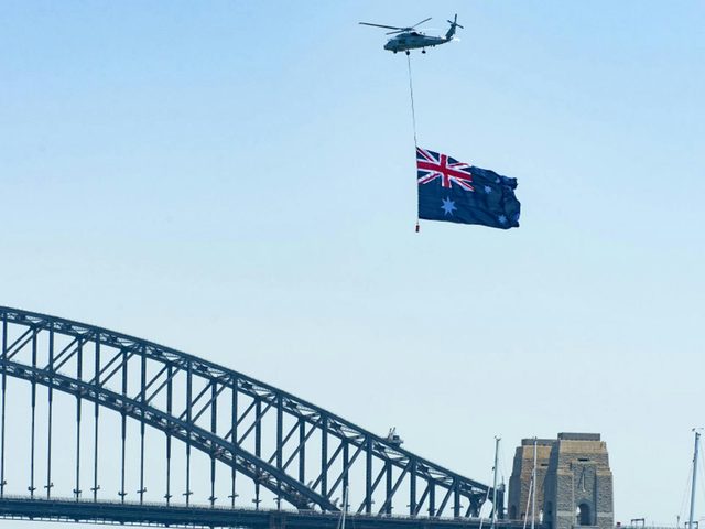 Navy Helicopter flag display