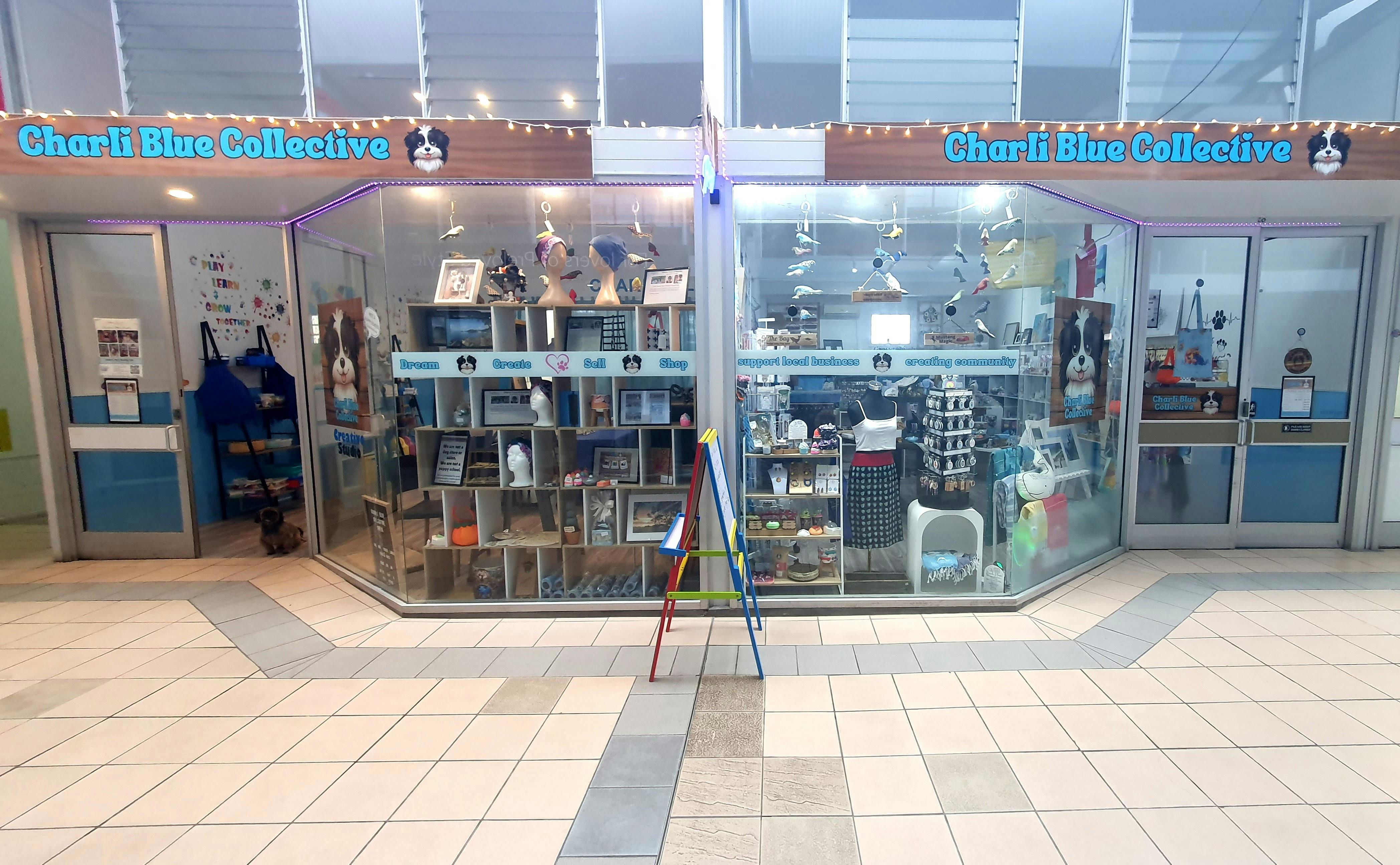 The exterior of the store and studio