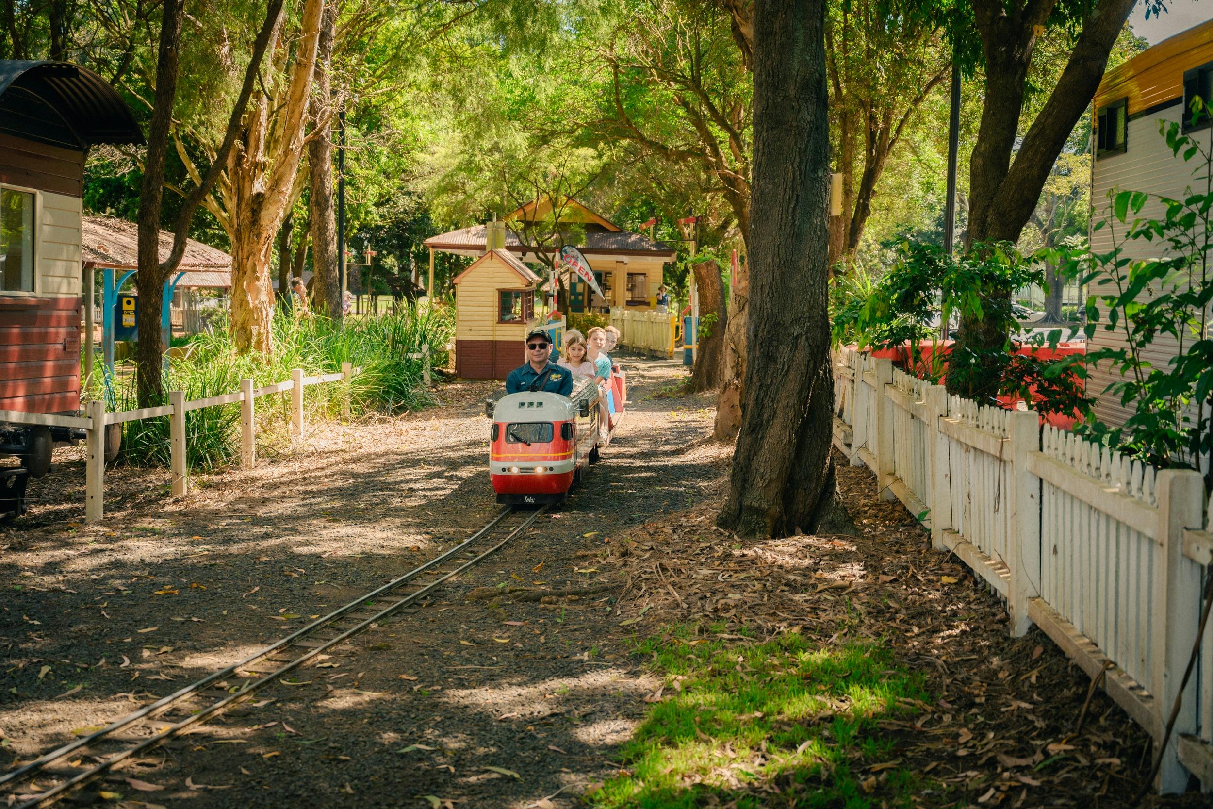 Children enjoying their miniature train ride
